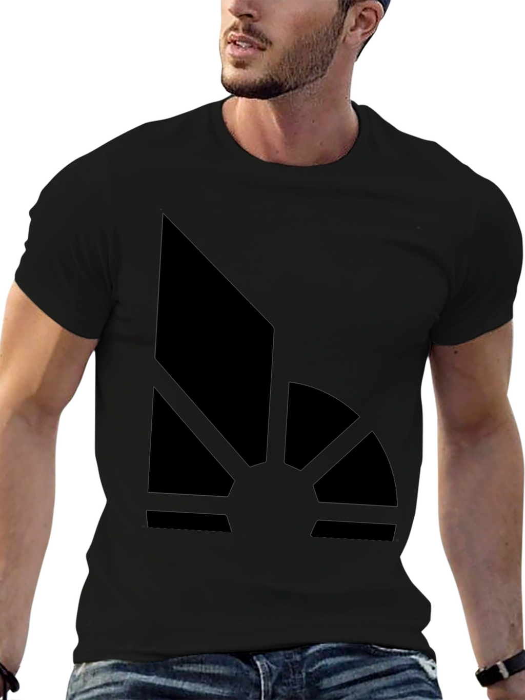 Abstract Sunrise Graphic Tee - Modern Black T-Shirt
