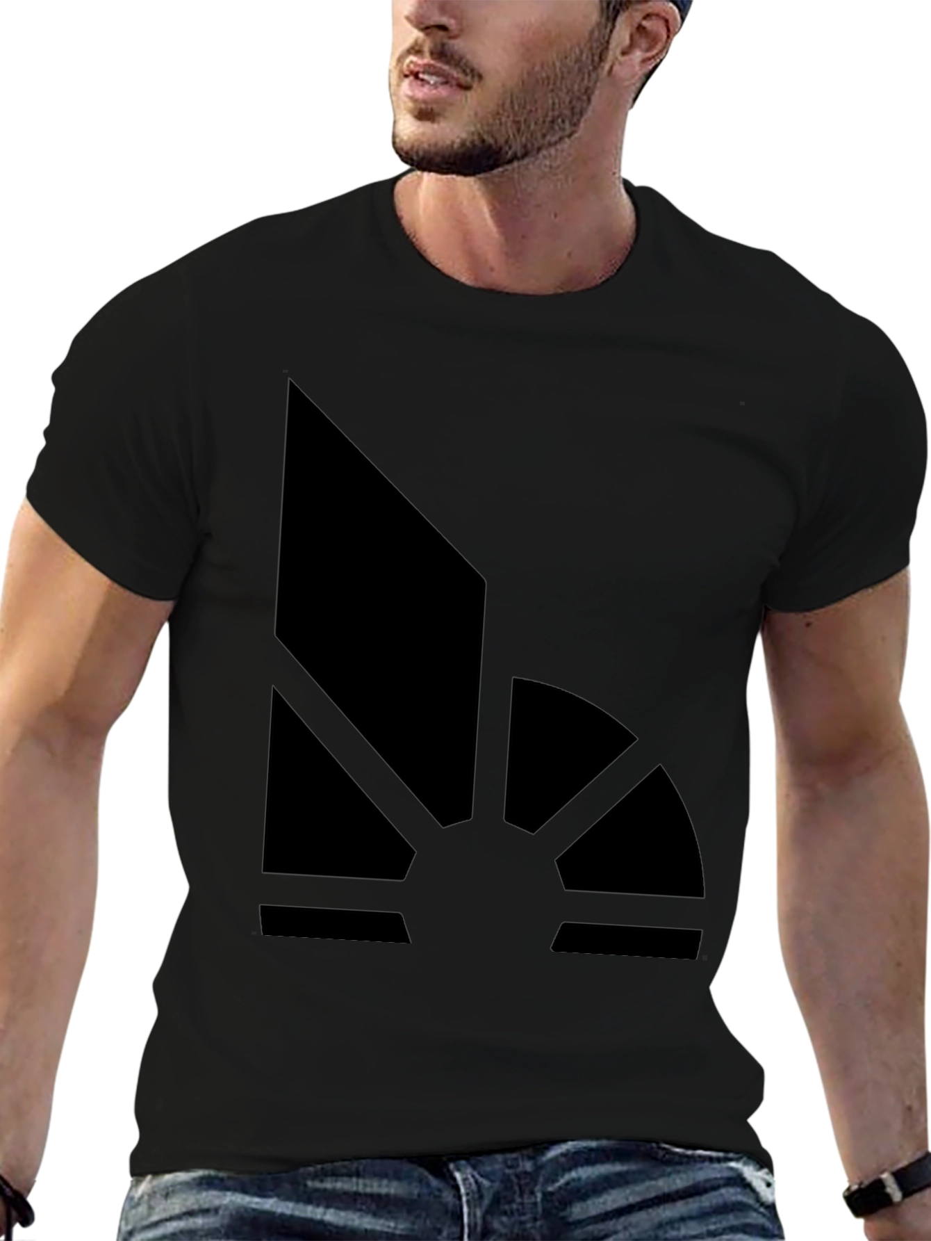 Abstract Sunrise Graphic Tee - Modern Black T-Shirt