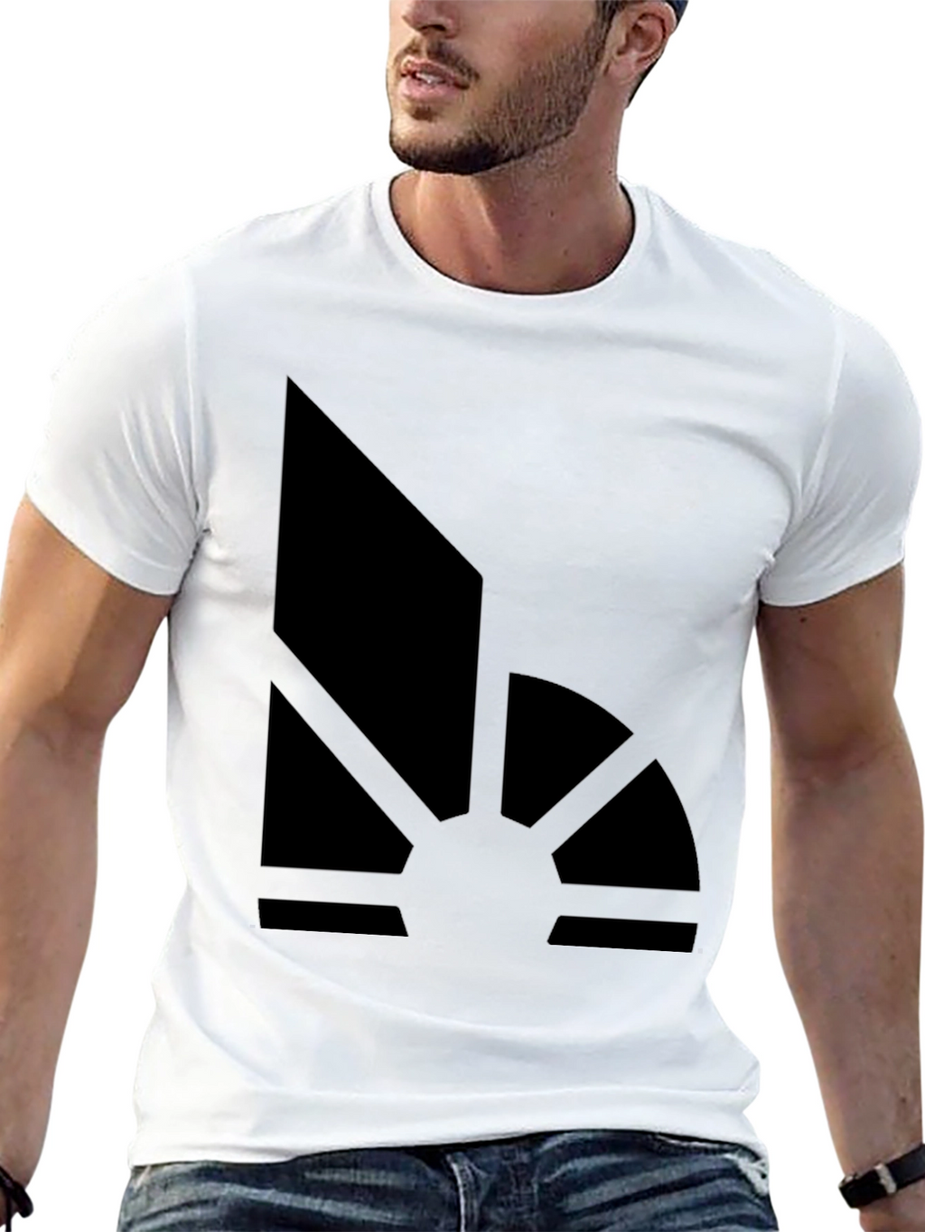 Abstract Sunrise Graphic Tee - Modern Black T-Shirt