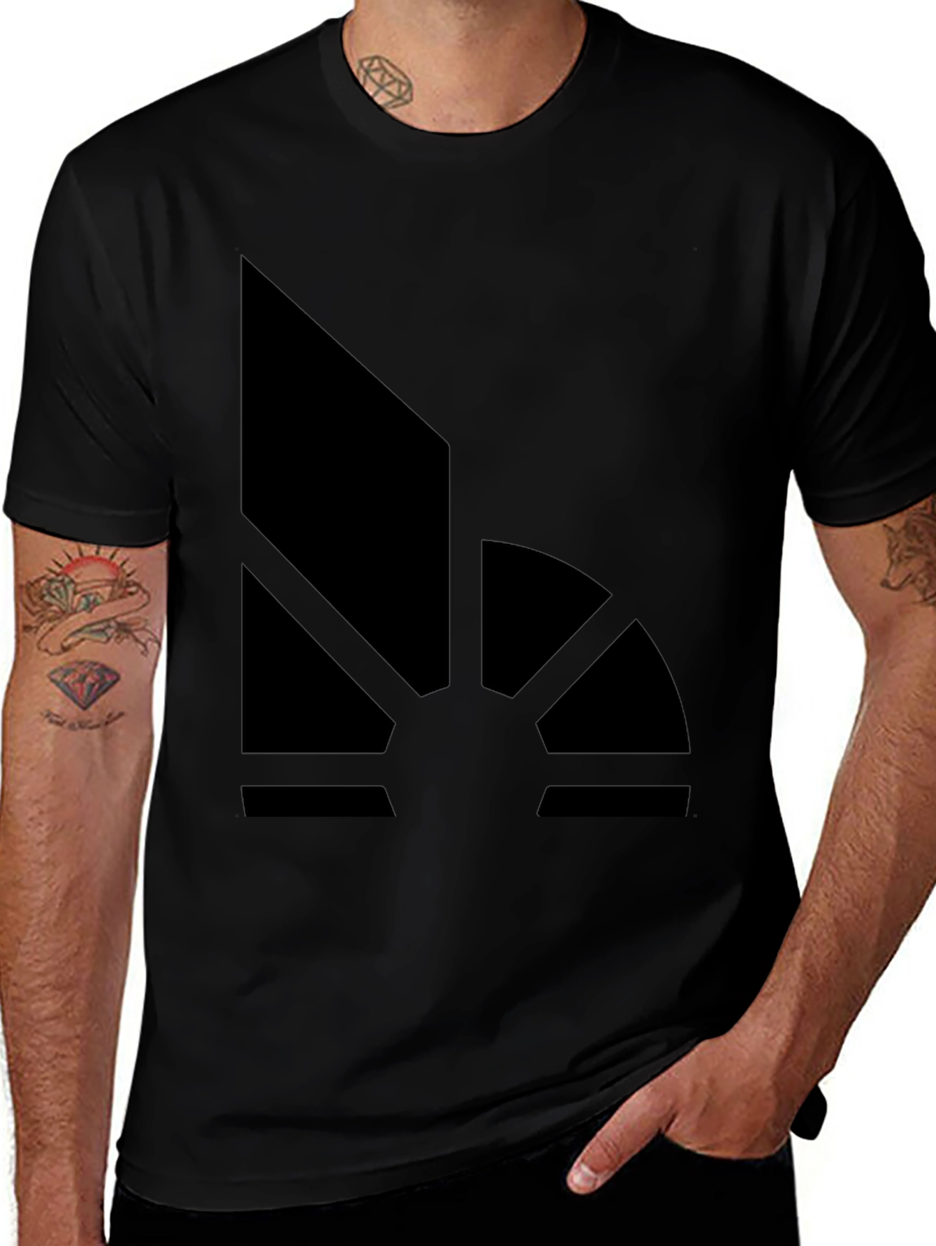 Abstract Sunrise Graphic Tee - Modern Black T-Shirt