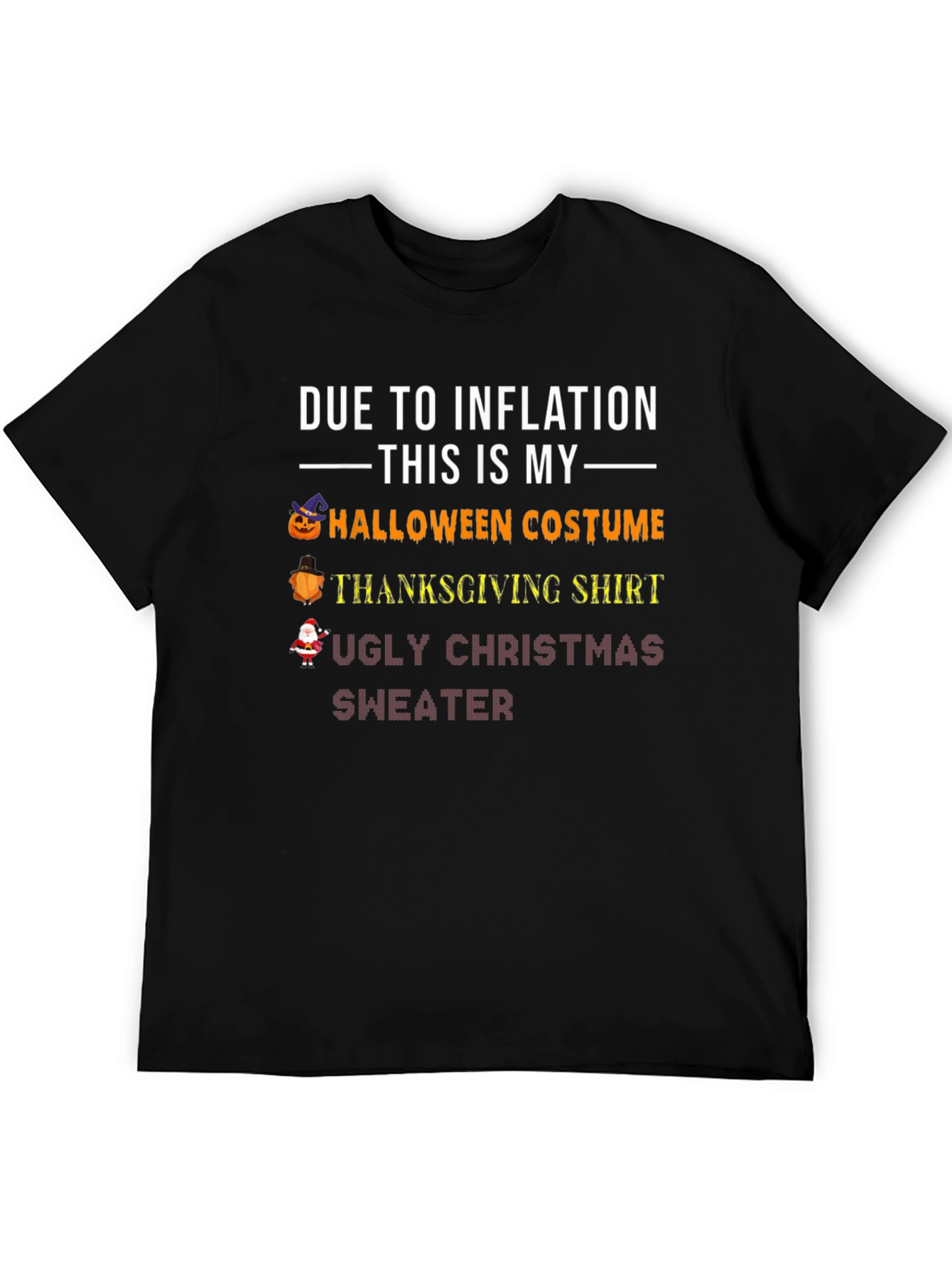 Inflation Halloween Thanksgiving Christmas T-Shirt