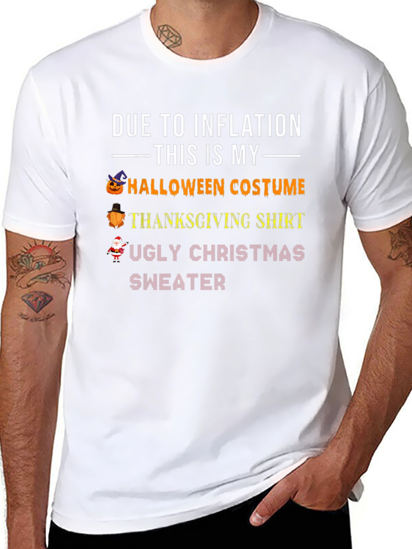 Inflation Halloween Thanksgiving Christmas T-Shirt