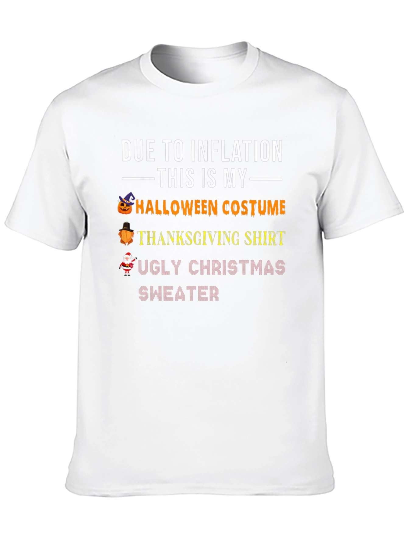 Inflation Halloween Thanksgiving Christmas T-Shirt
