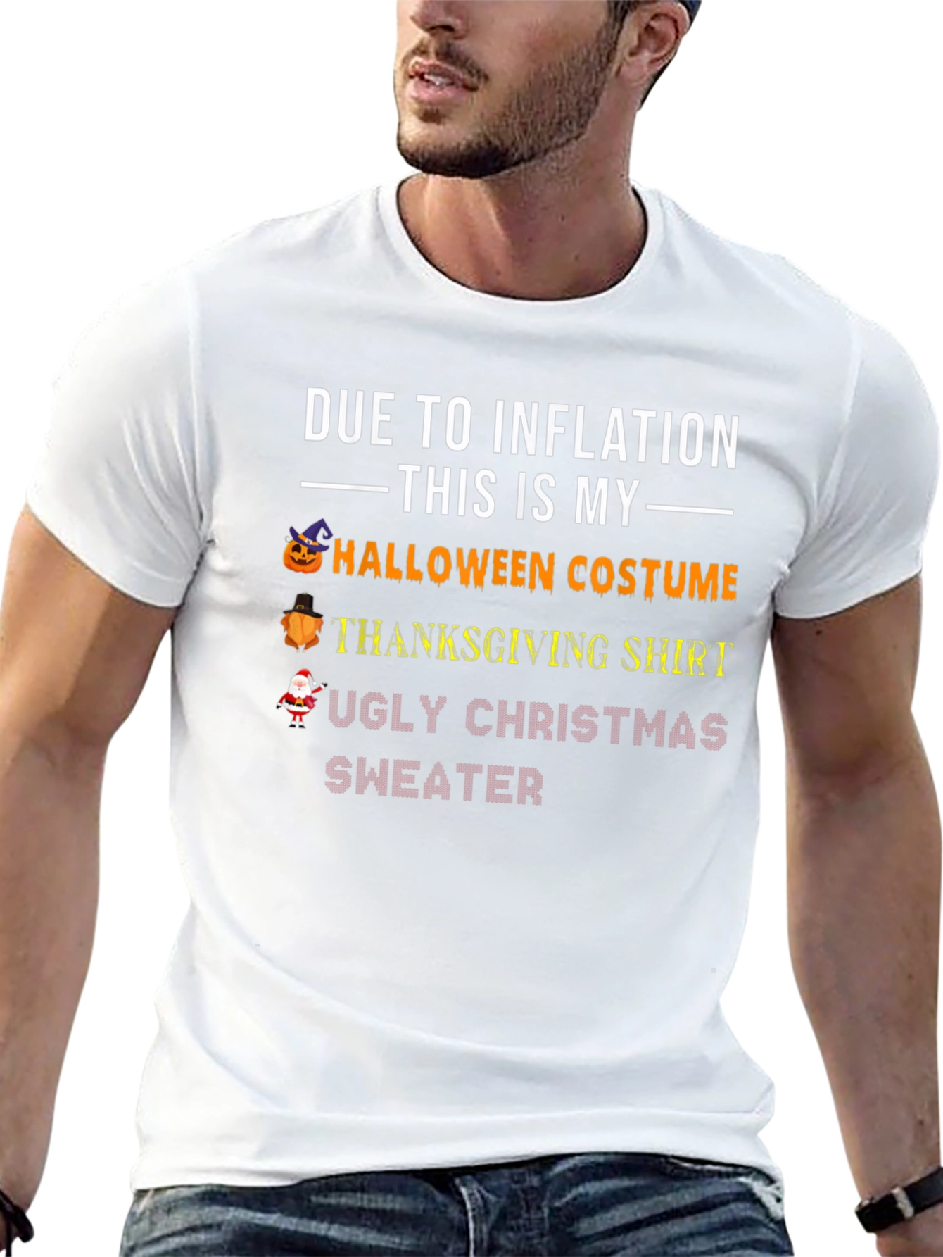Inflation Halloween Thanksgiving Christmas T-Shirt