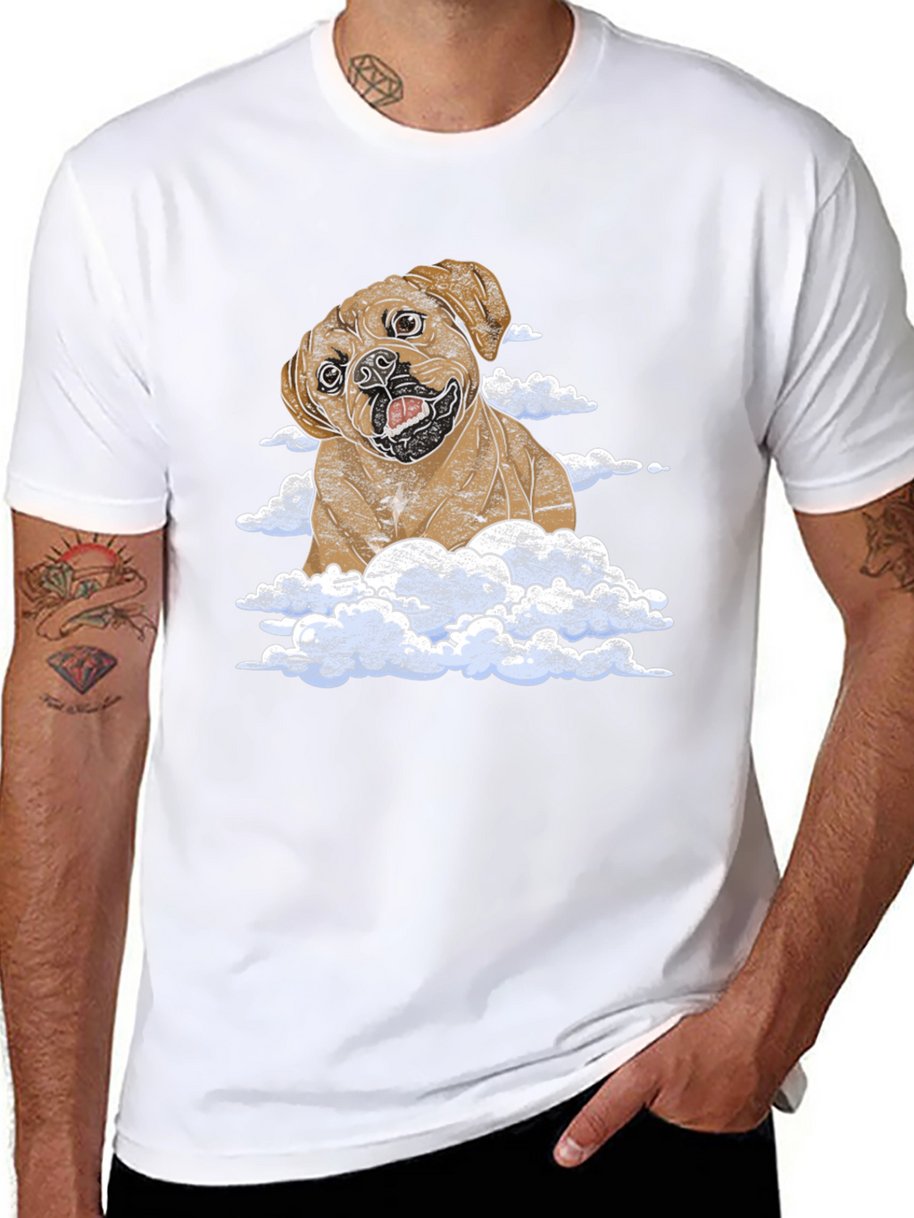 Dog in Clouds Graphic T-Shirt
