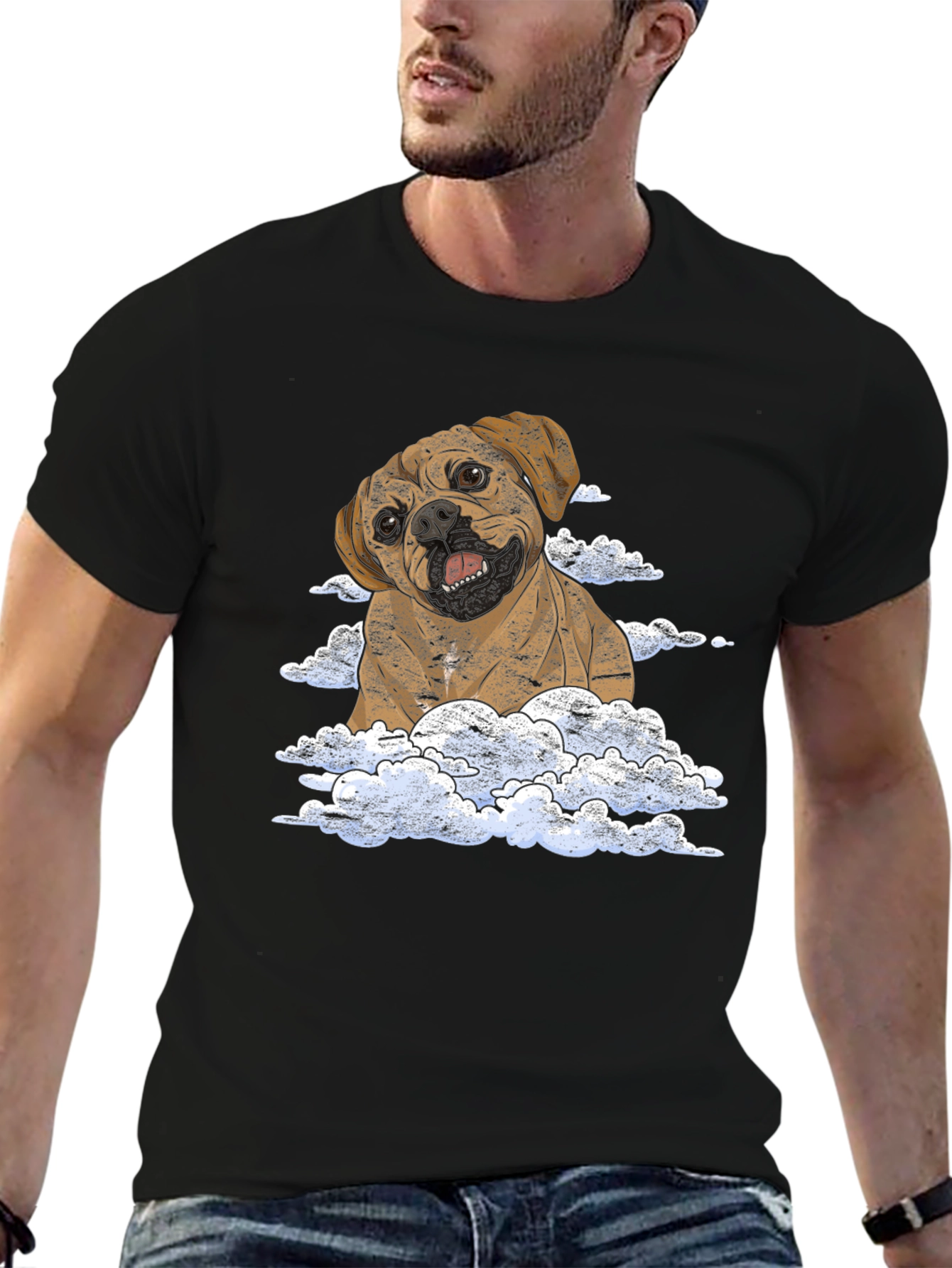 Dog in Clouds Graphic T-Shirt