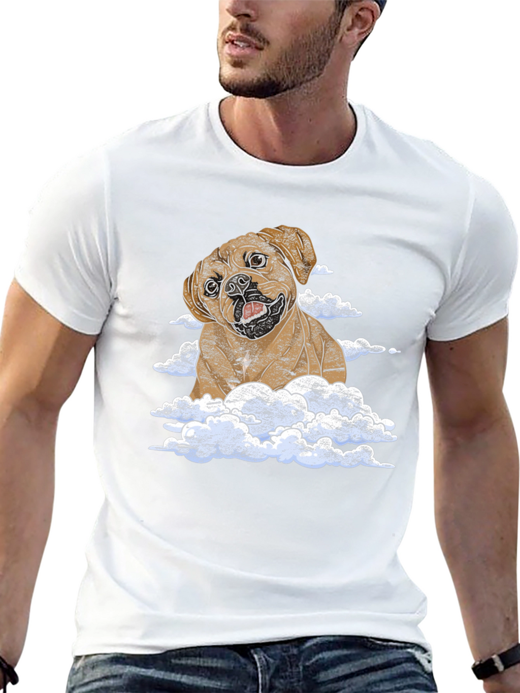 Dog in Clouds Graphic T-Shirt