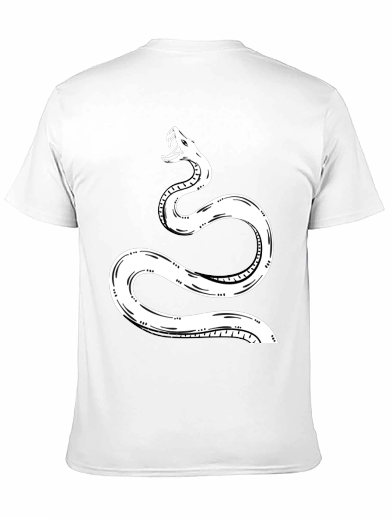 Snake Graphic Tee - Black Cotton T-Shirt