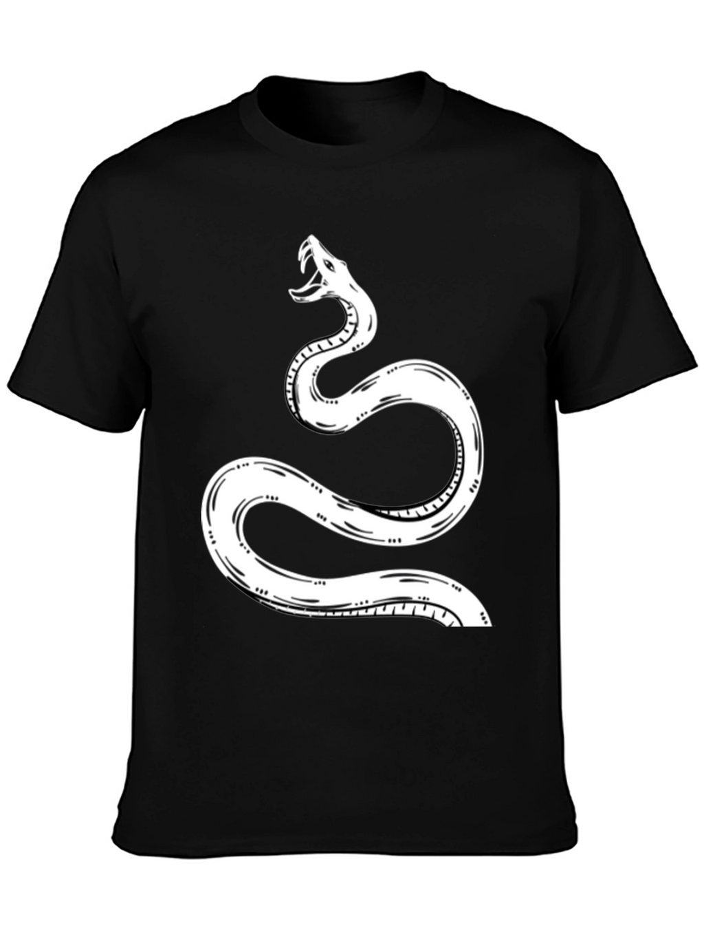 Snake Graphic Tee - Black Cotton T-Shirt