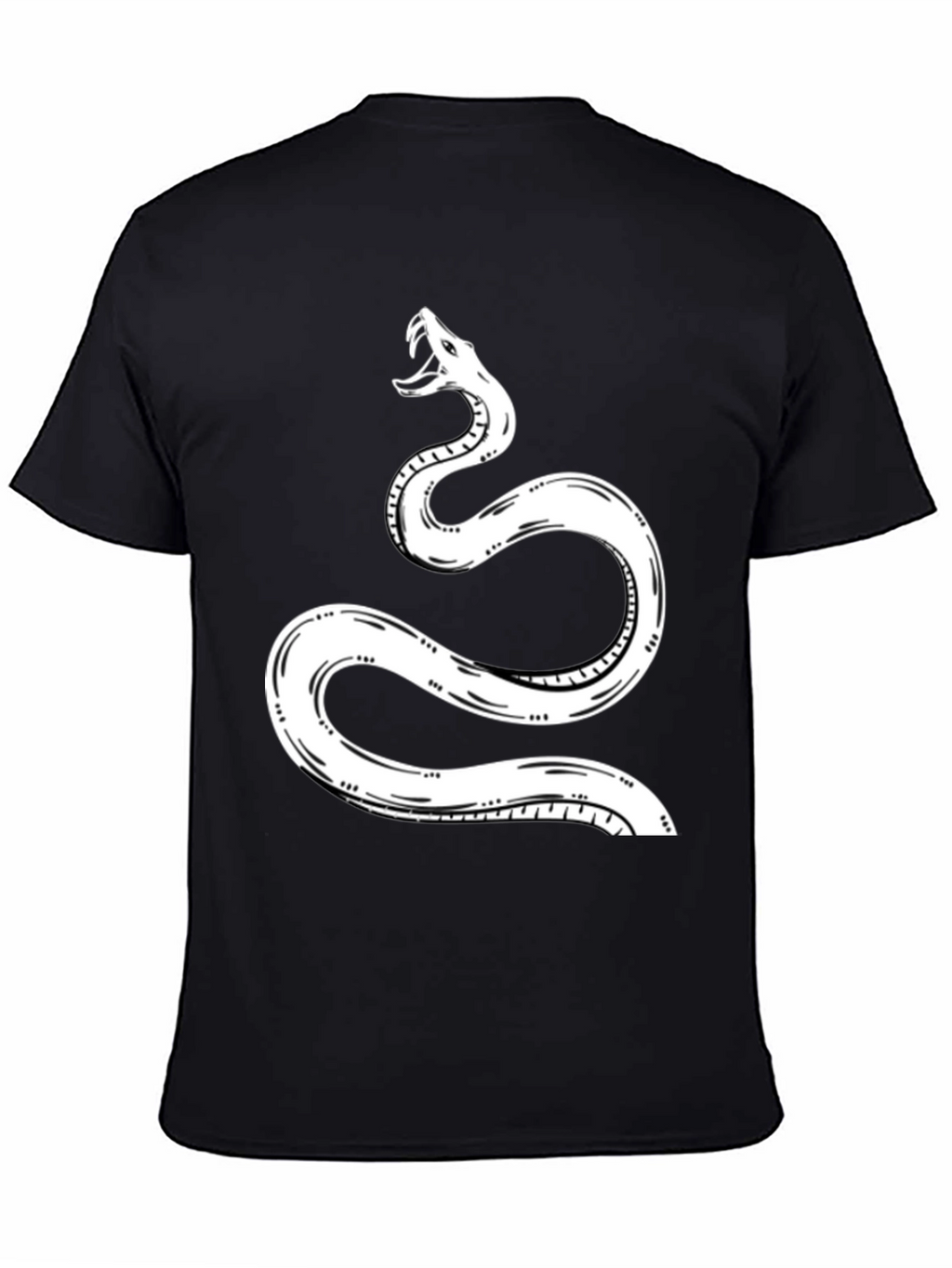 Snake Graphic Tee - Black Cotton T-Shirt