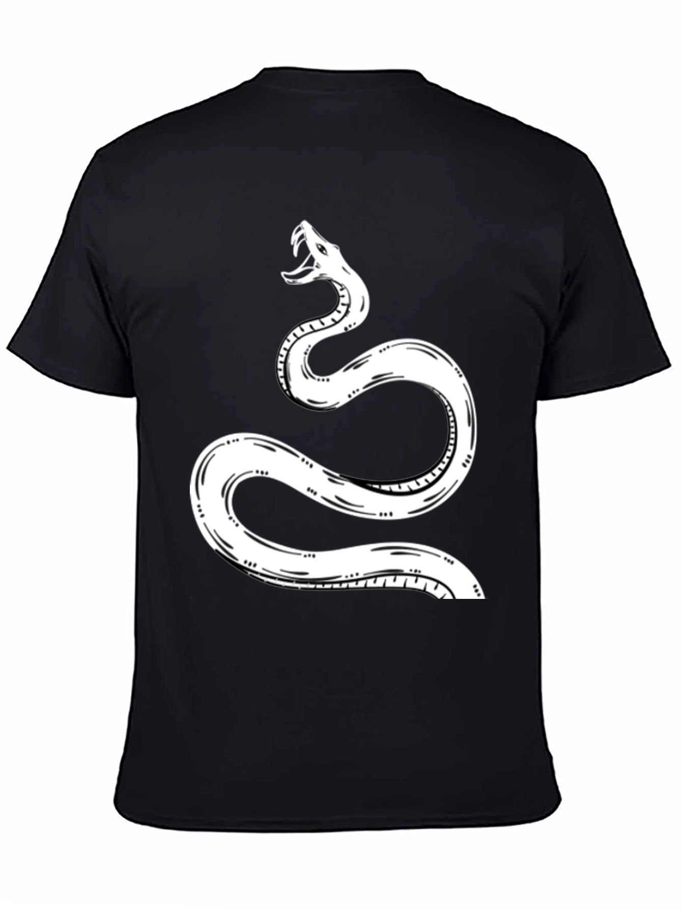 Snake Graphic Tee - Black Cotton T-Shirt