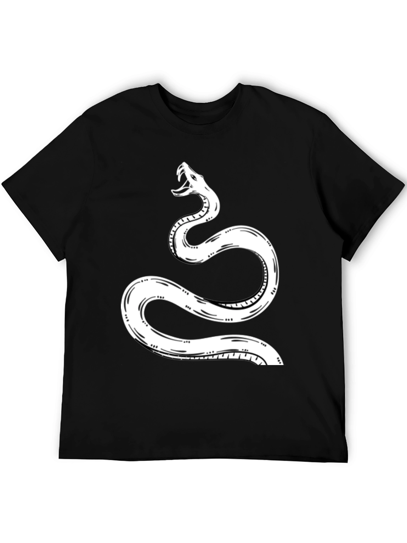 Snake Graphic Tee - Black Cotton T-Shirt