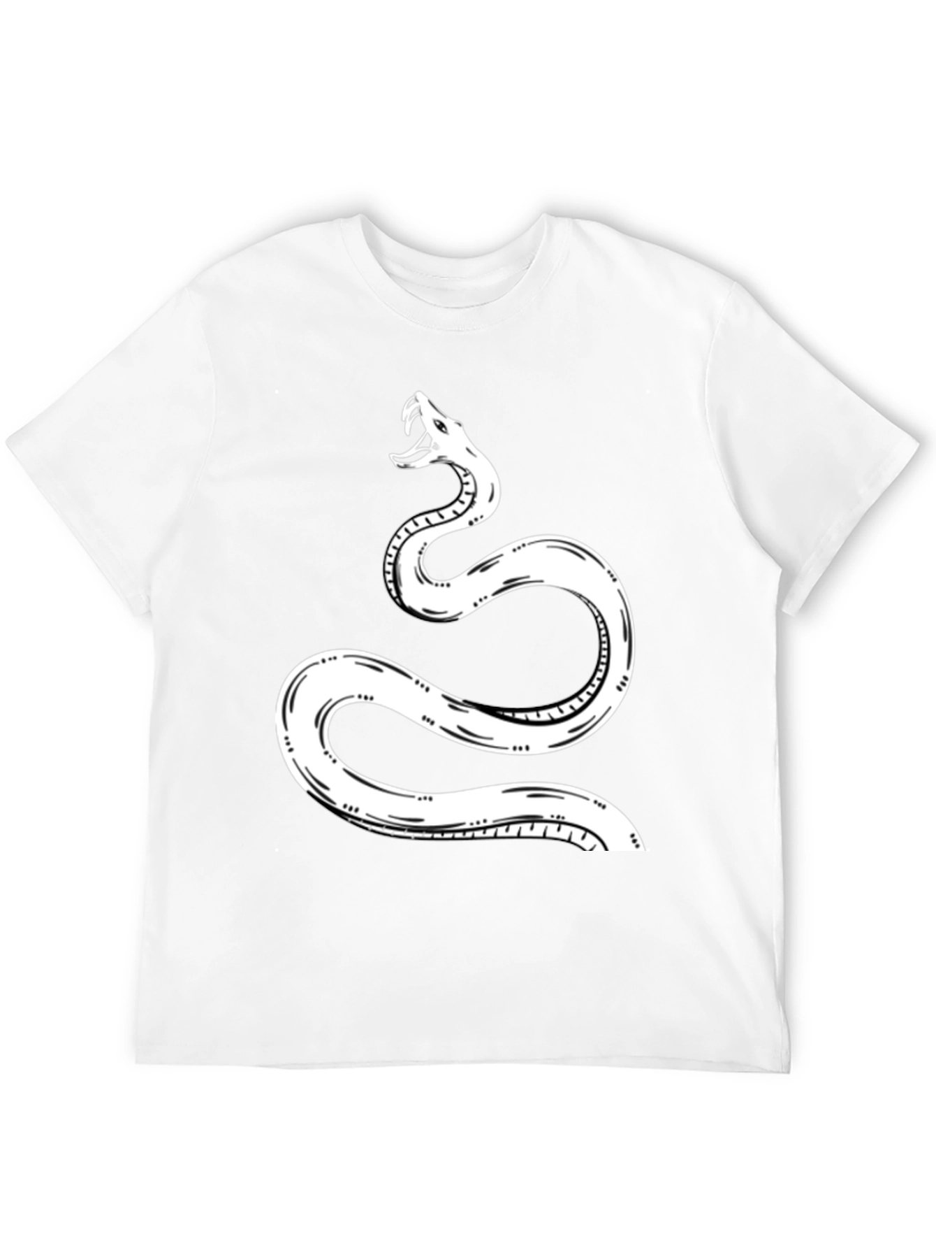 Snake Graphic Tee - Black Cotton T-Shirt