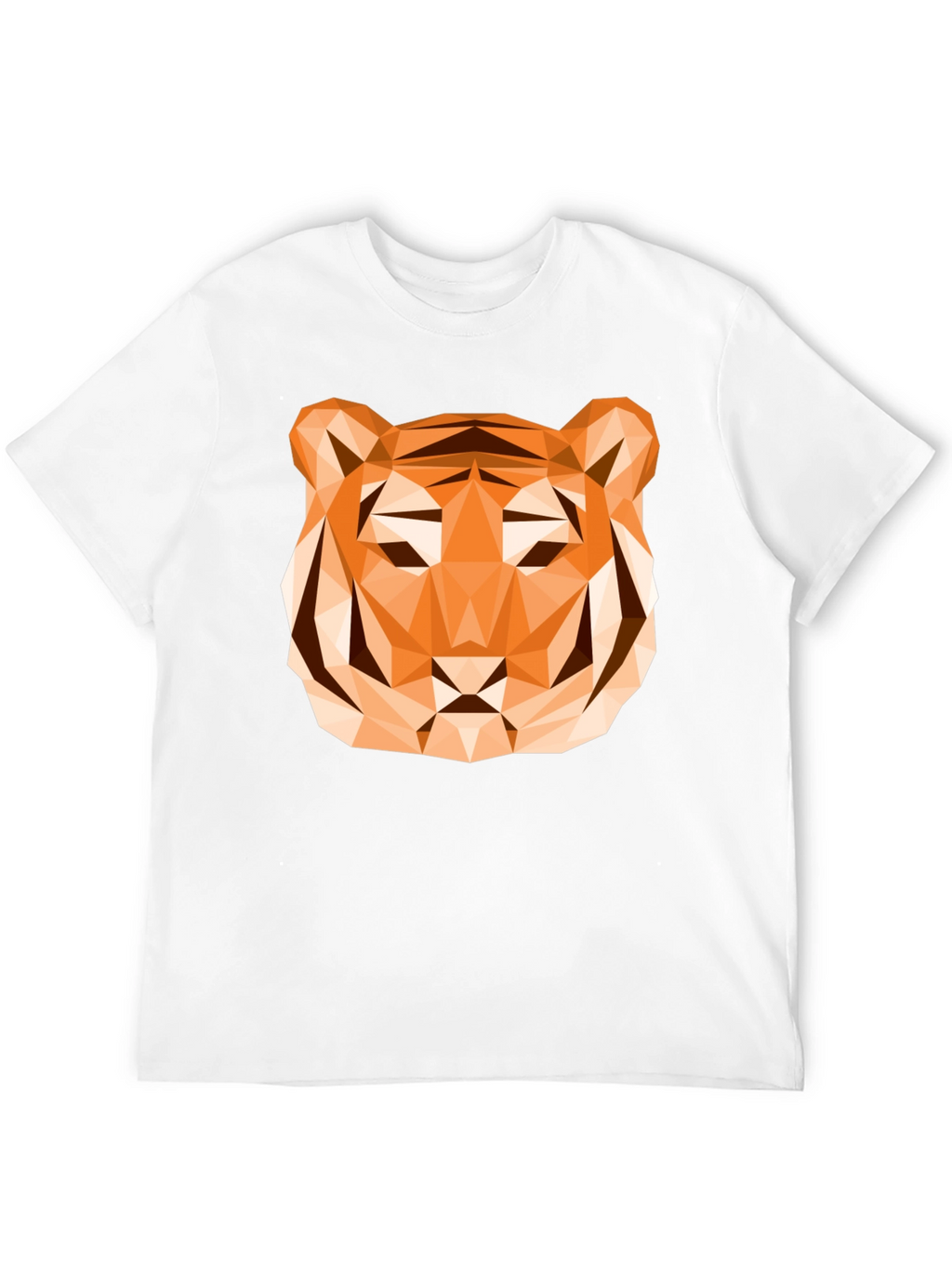 Geometric Tiger Graphic T-Shirt - Stylish Mens Tee