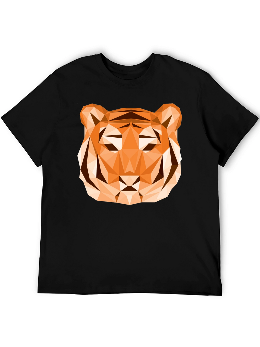 Geometric Tiger Graphic T-Shirt - Stylish Mens Tee