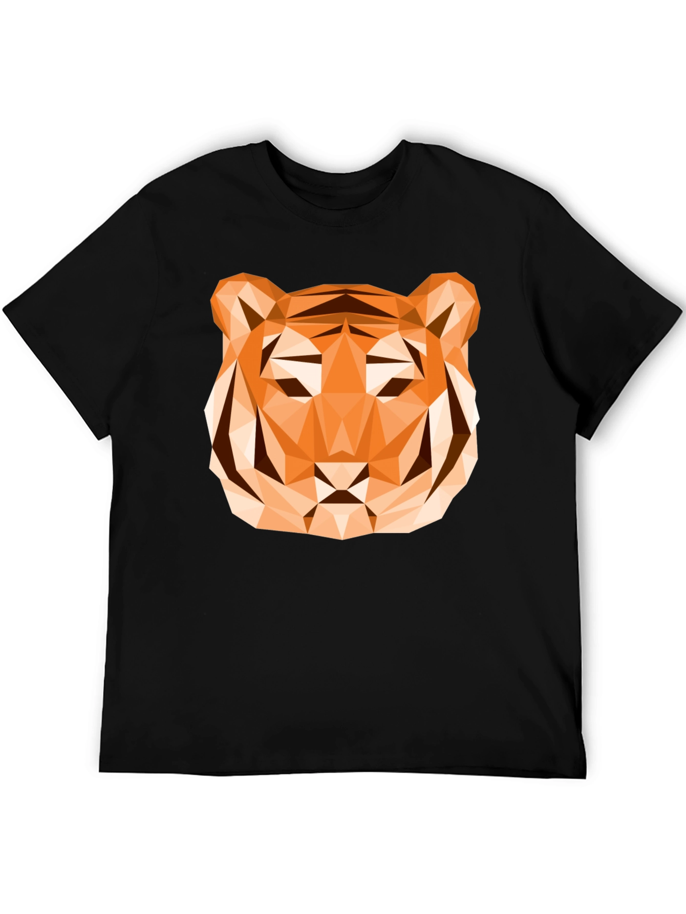 Geometric Tiger Graphic T-Shirt - Stylish Mens Tee