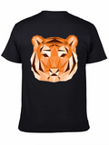 Geometric Tiger Graphic T-Shirt - Stylish Mens Tee