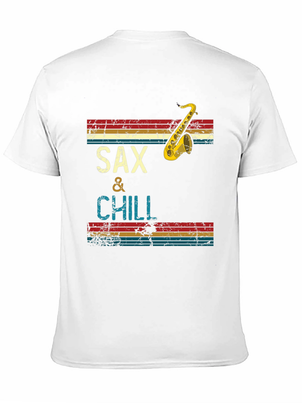 Sax & Chill Graphic Tee - Retro Saxophone Design