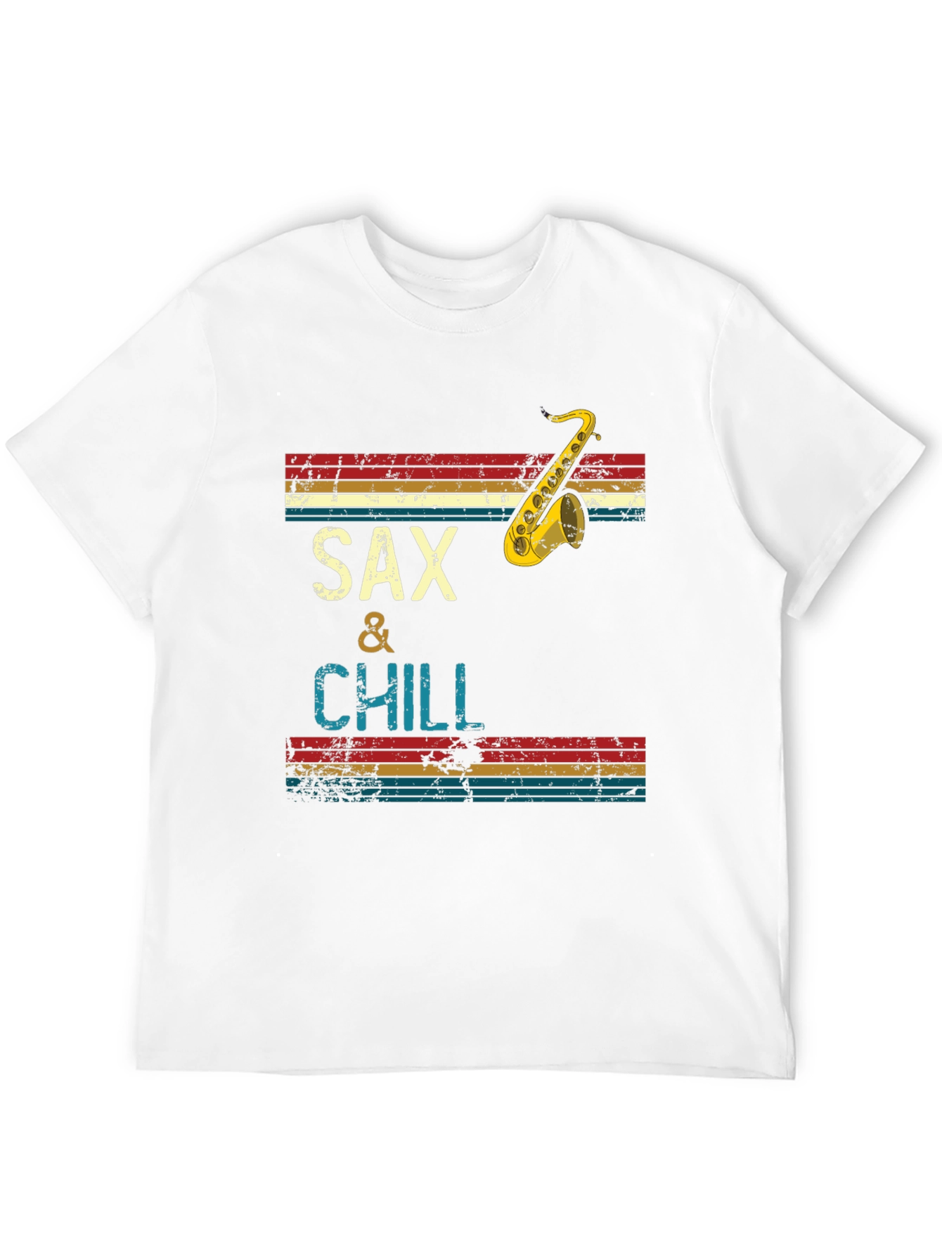 Sax & Chill Graphic Tee - Retro Saxophone Design
