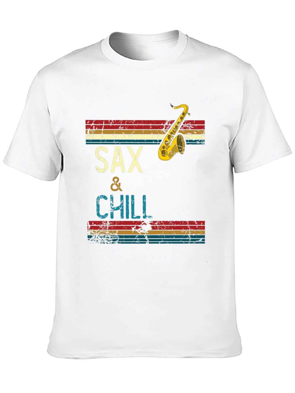 Sax & Chill Graphic Tee - Retro Saxophone Design