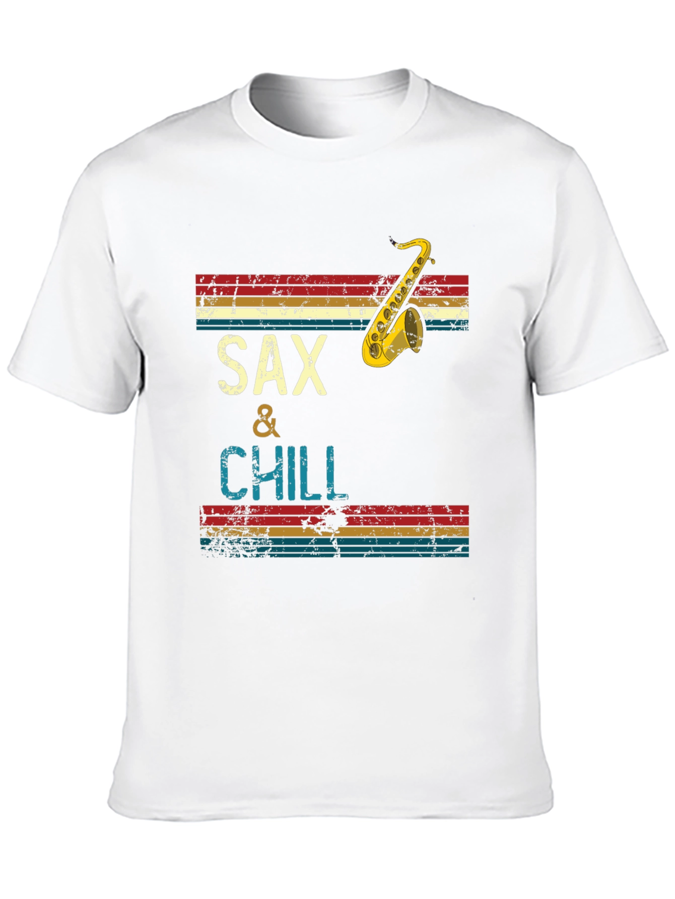 Sax & Chill Graphic Tee - Retro Saxophone Design