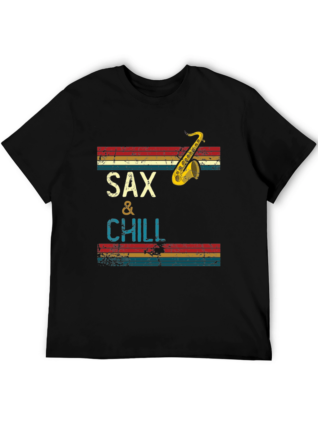 Sax & Chill Graphic Tee - Retro Saxophone Design