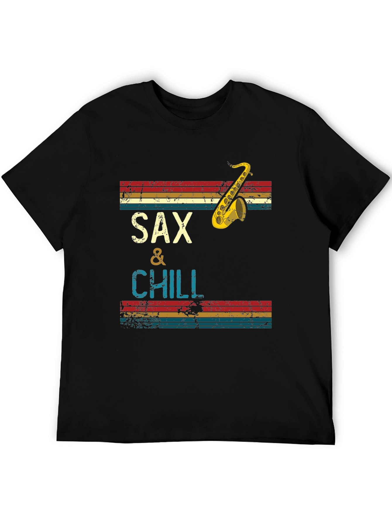 Sax & Chill Graphic Tee - Retro Saxophone Design