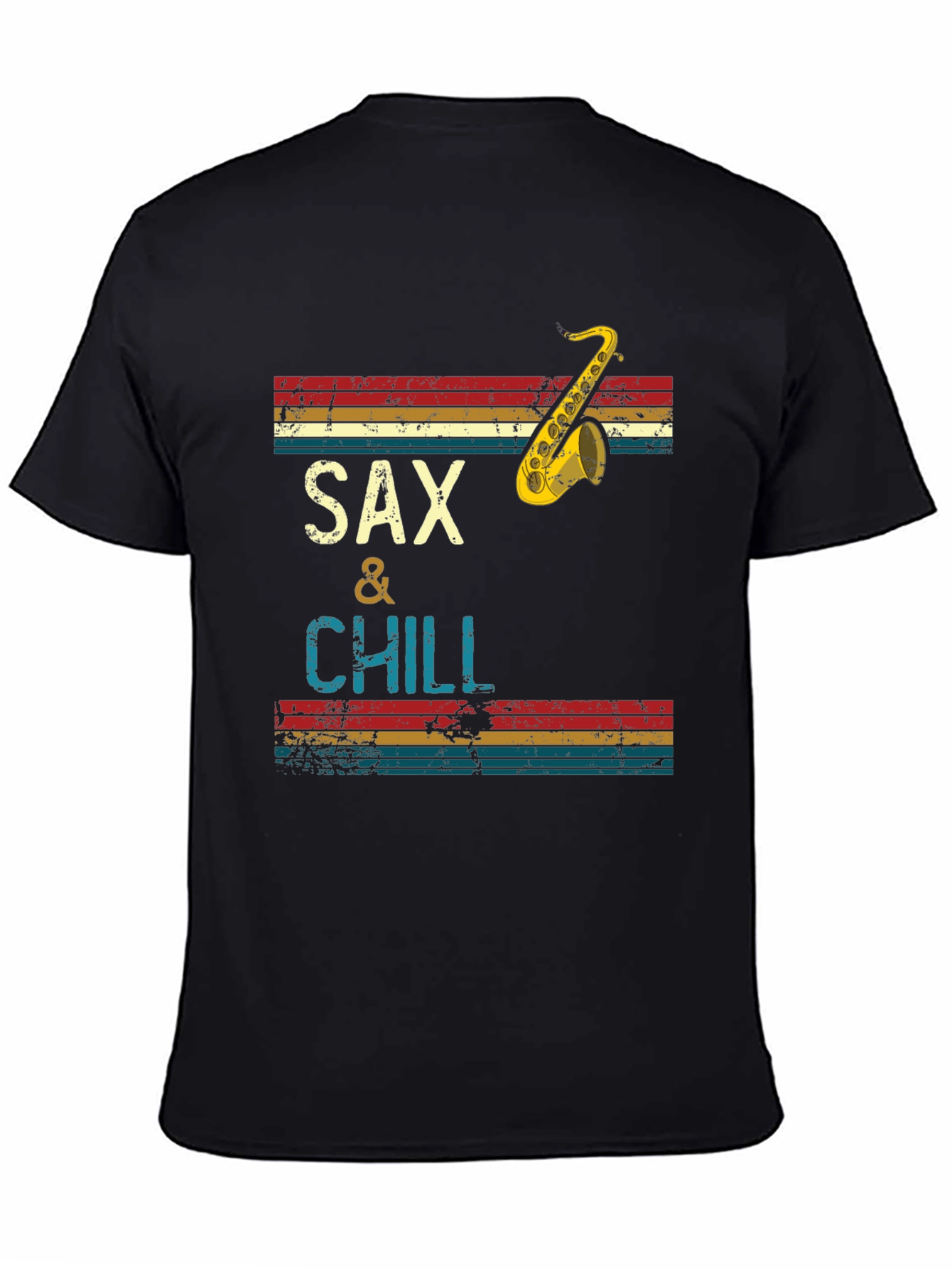 Sax & Chill Graphic Tee - Retro Saxophone Design
