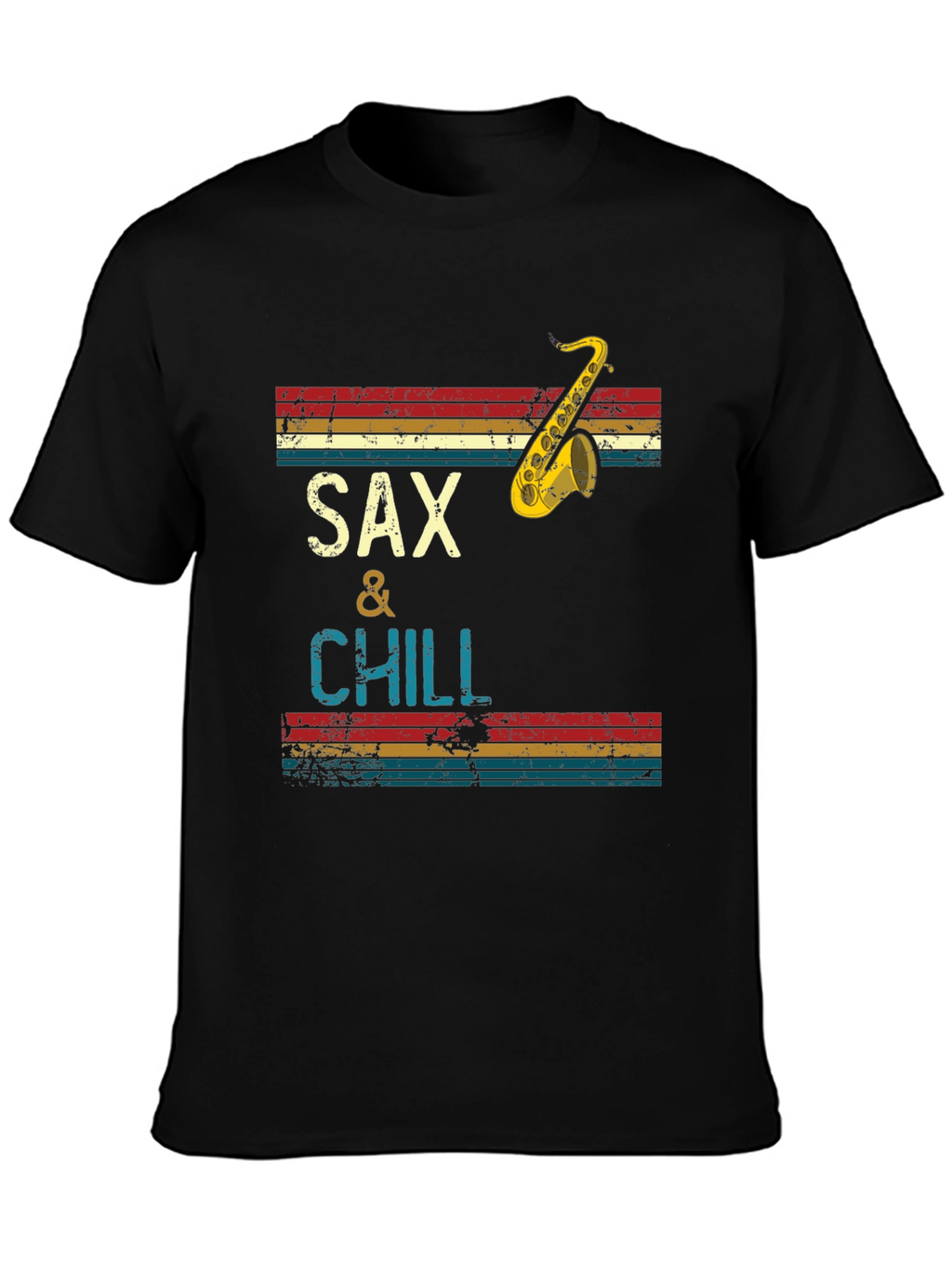 Sax & Chill Graphic Tee - Retro Saxophone Design