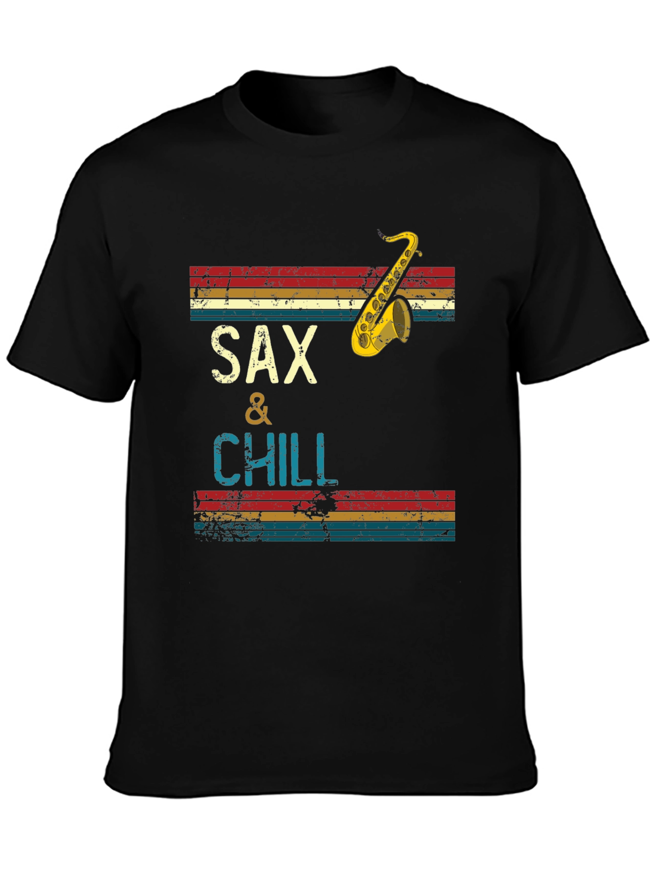 Sax & Chill Graphic Tee - Retro Saxophone Design