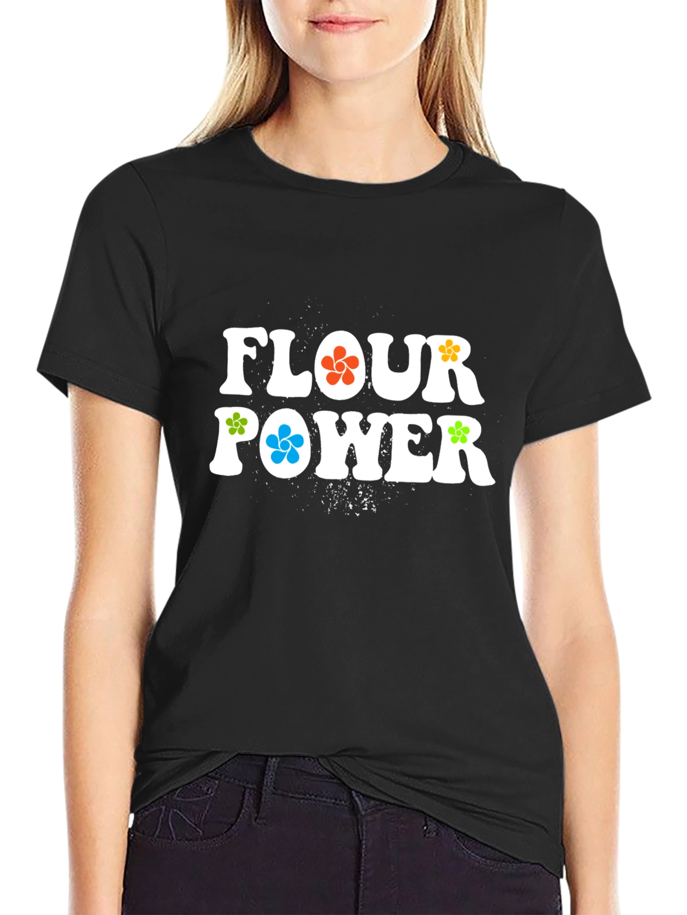 Flour Power Graphic T-Shirt - Retro Style