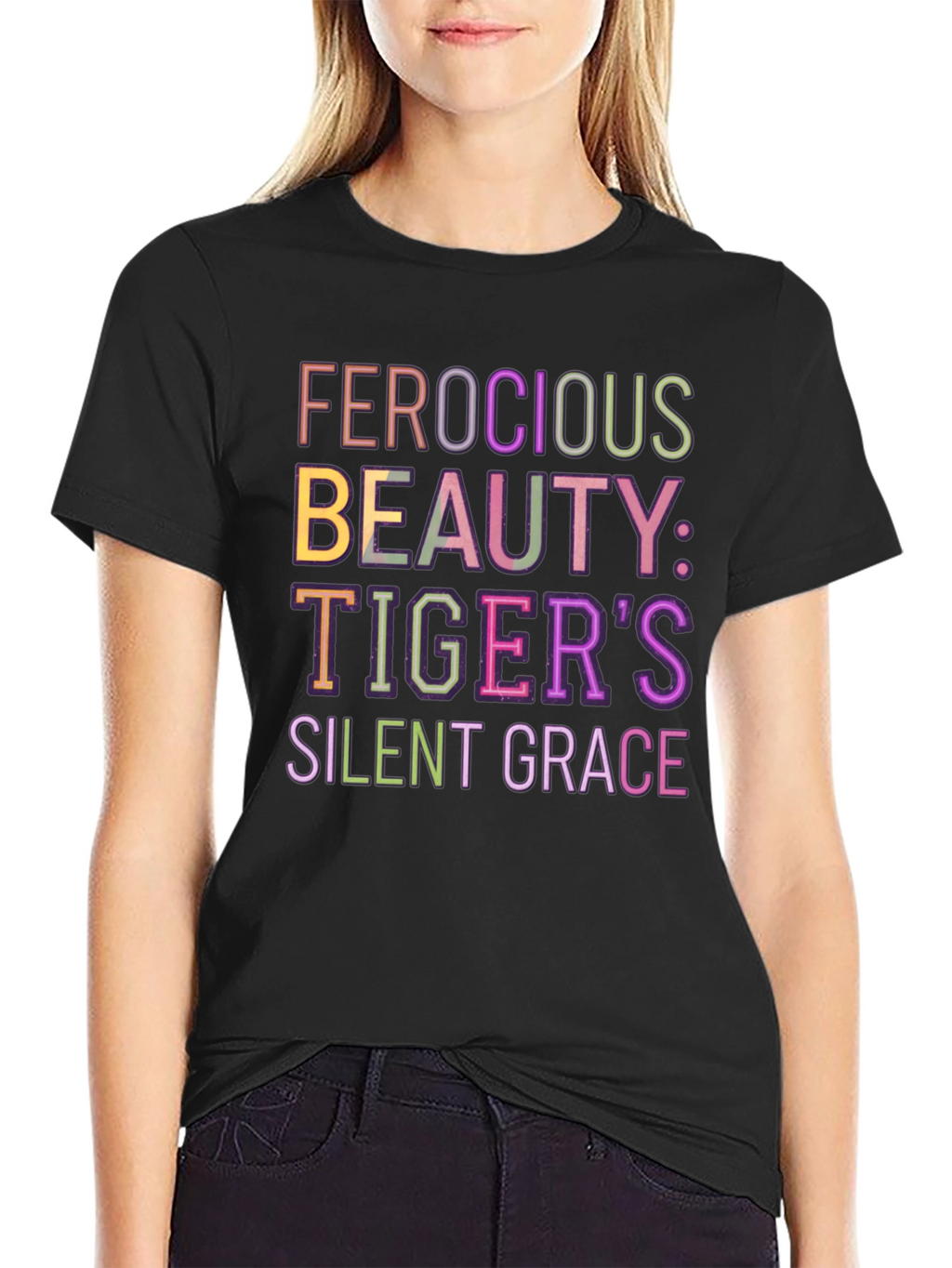 Ferocious Beauty Tigers Grace Black Tee