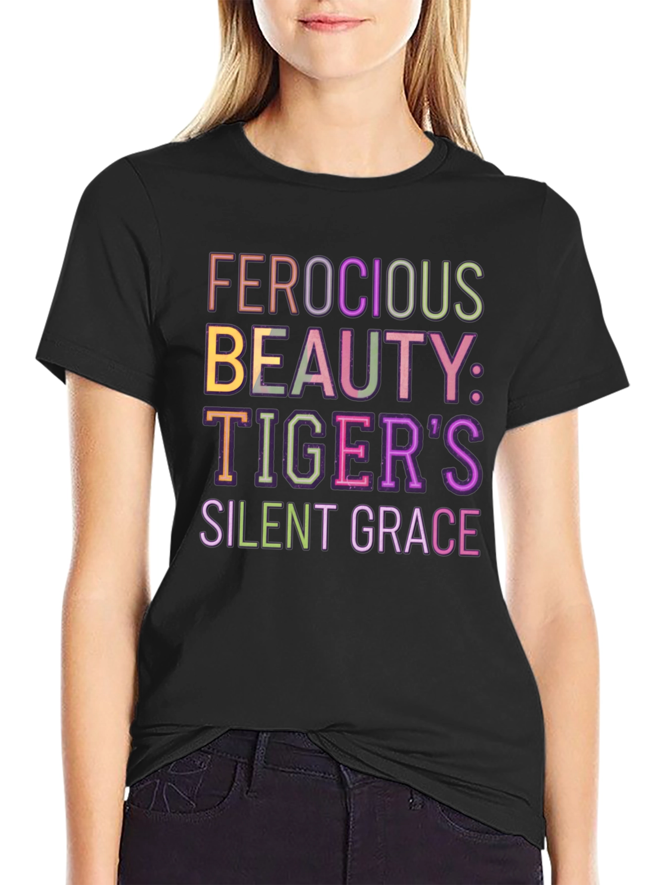 Ferocious Beauty Tigers Grace Black Tee