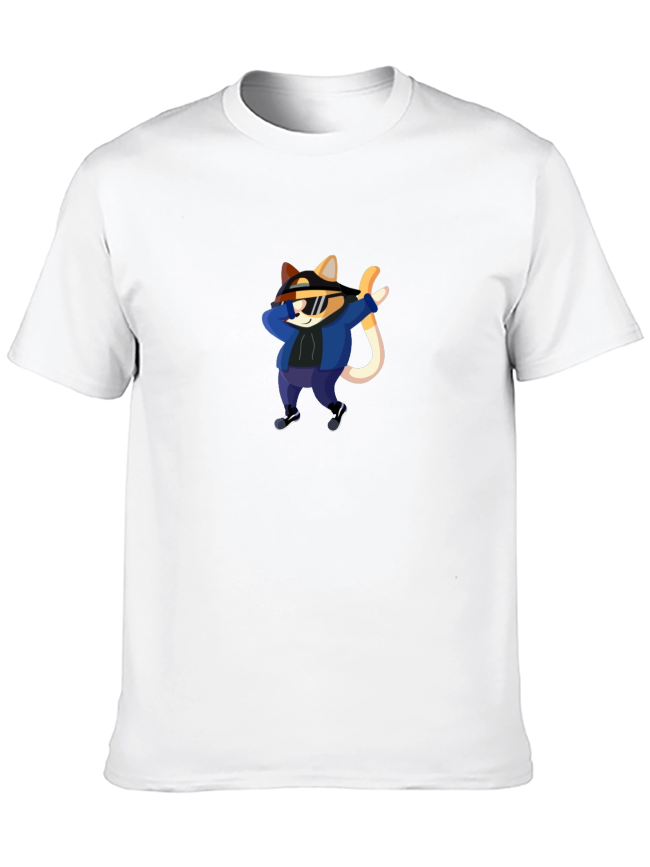Cool Cat Dabbing Graphic Tee - Black T-Shirt