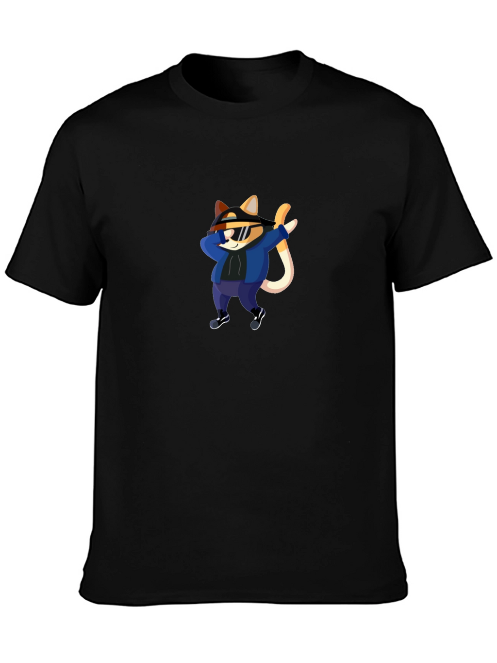 Cool Cat Dabbing Graphic Tee - Black T-Shirt