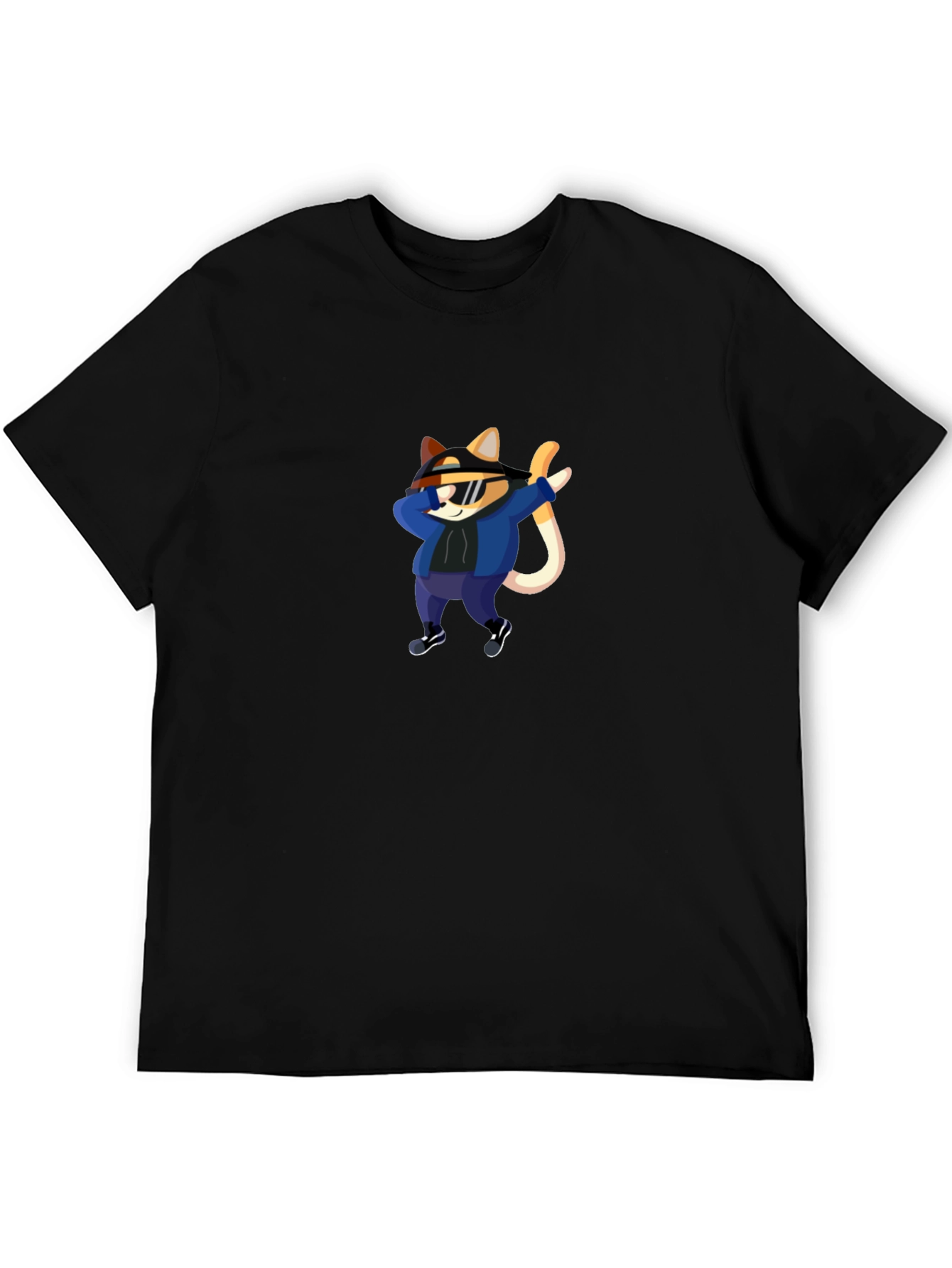 Cool Cat Dabbing Graphic Tee - Black T-Shirt
