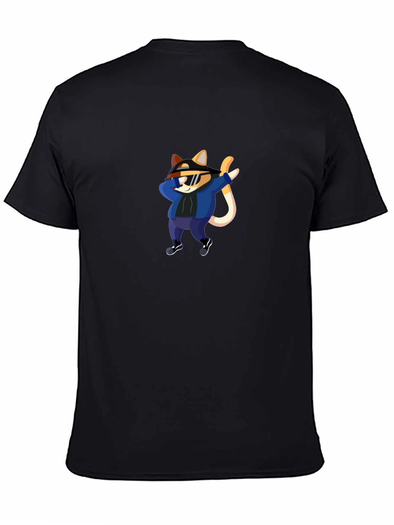 Cool Cat Dabbing Graphic Tee - Black T-Shirt