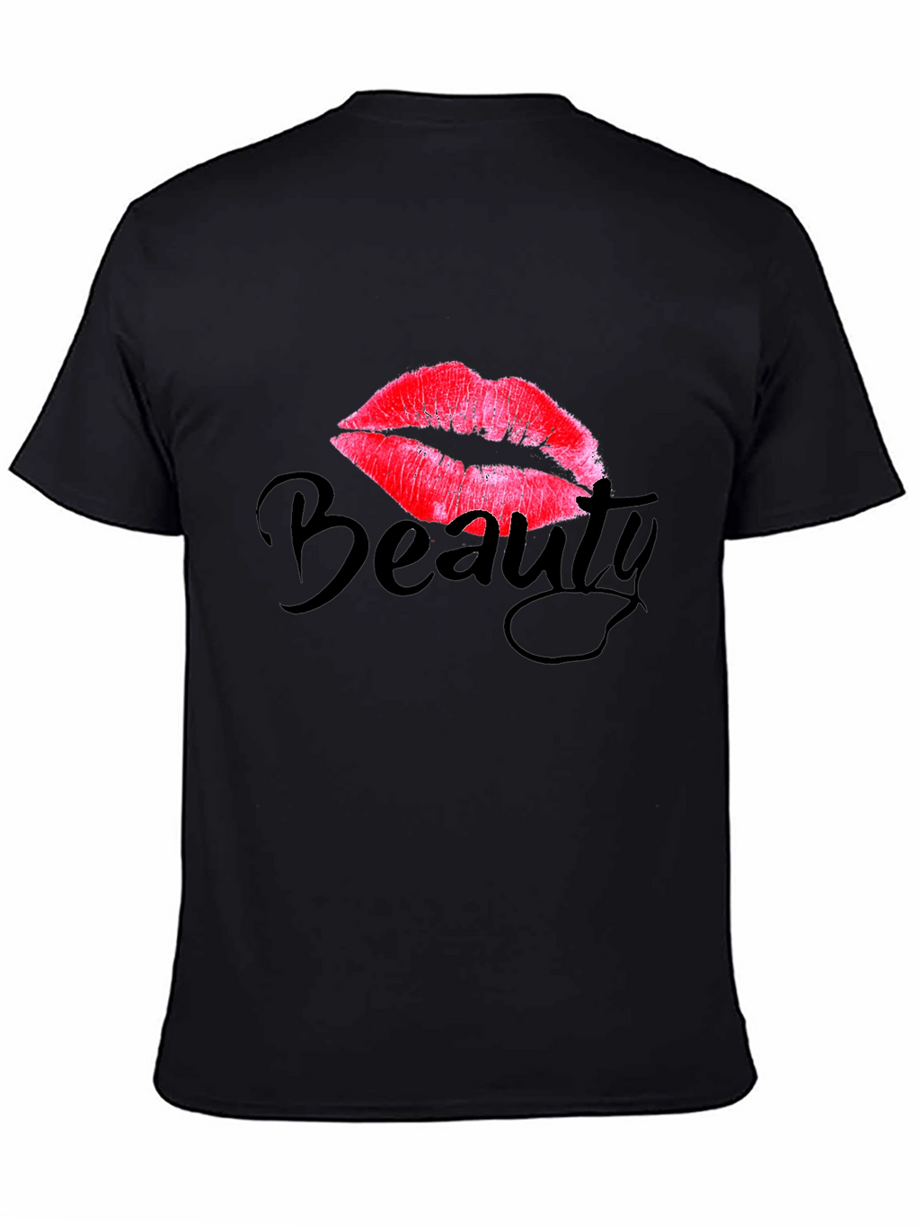 Beauty Lips Graphic Print Tee - Black