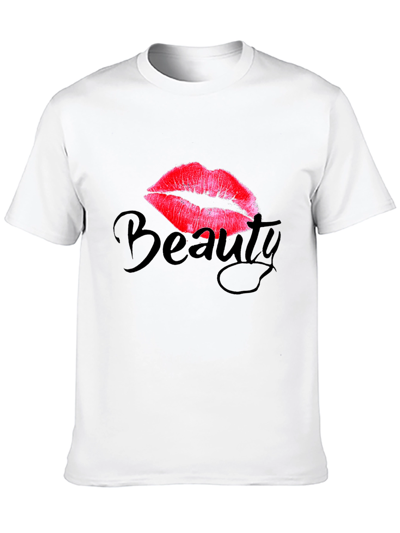 Beauty Lips Graphic Print Tee - Black