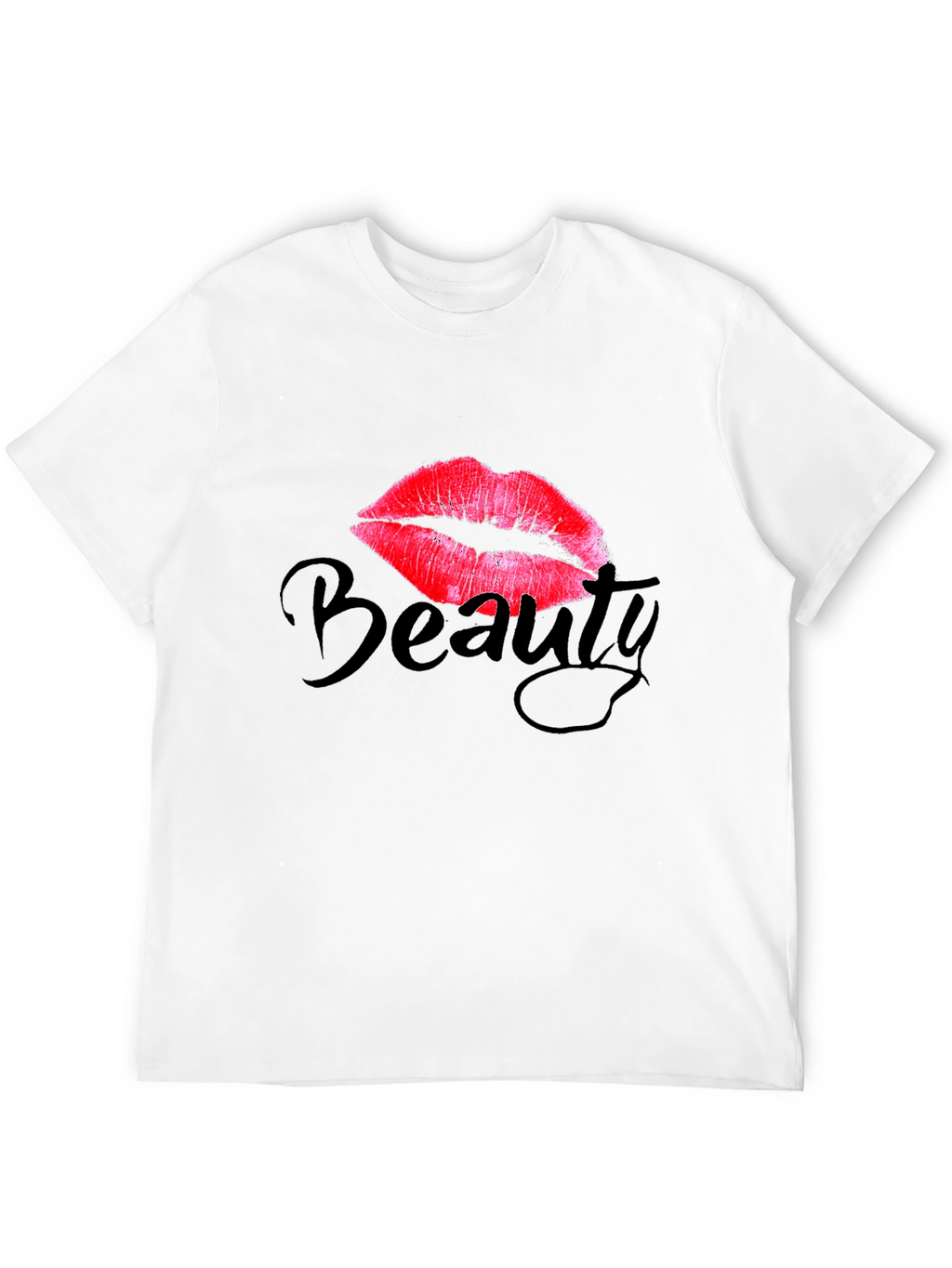 Beauty Lips Graphic Print Tee - Black