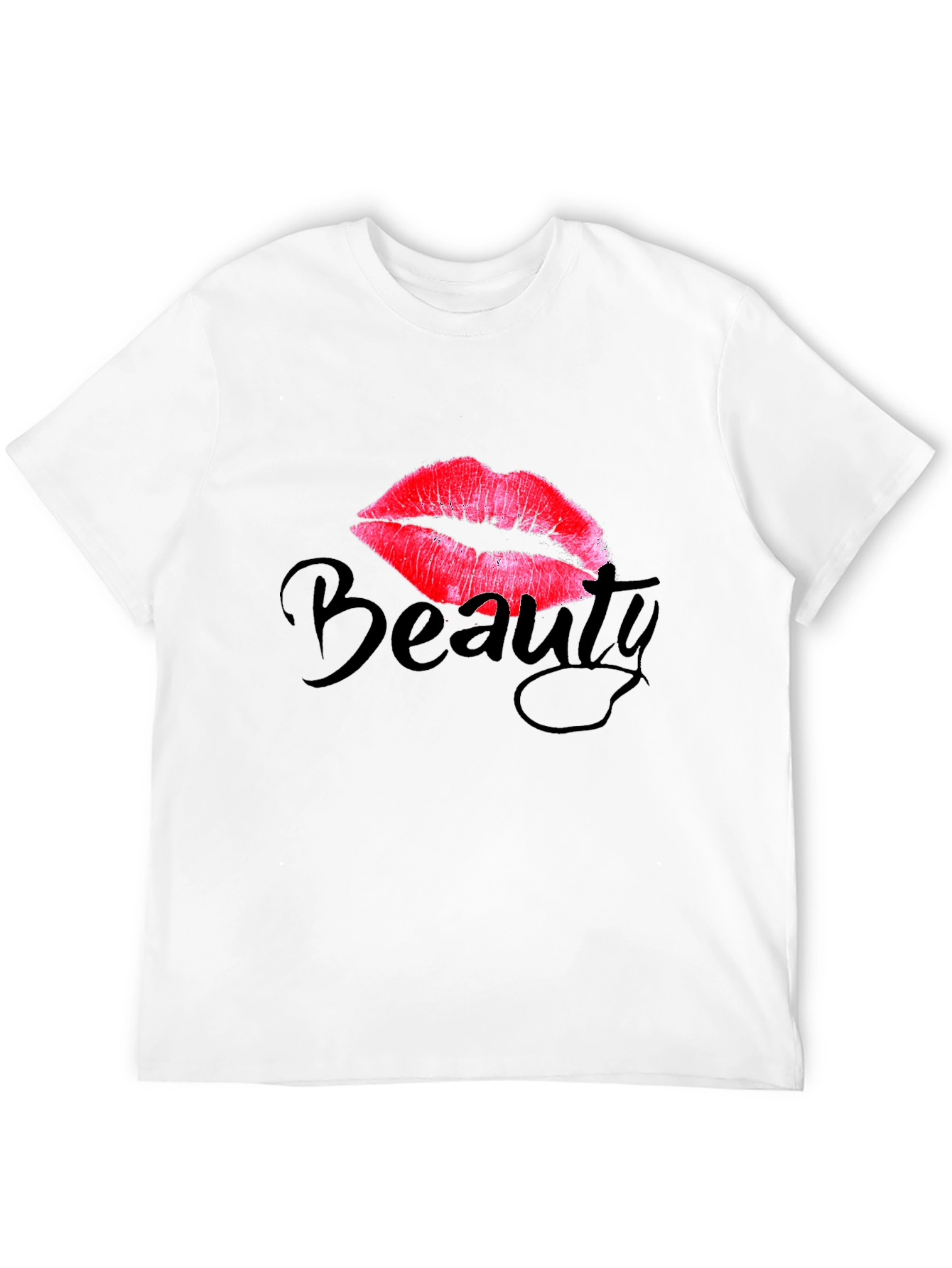 Beauty Lips Graphic Print Tee - Black