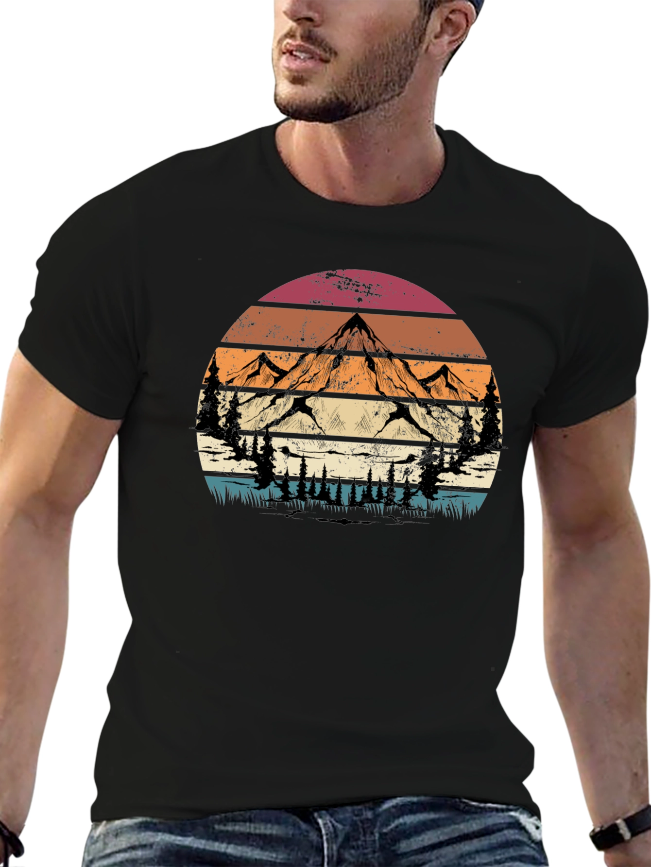 Retro Mountain Graphic Tee - Adventure Style