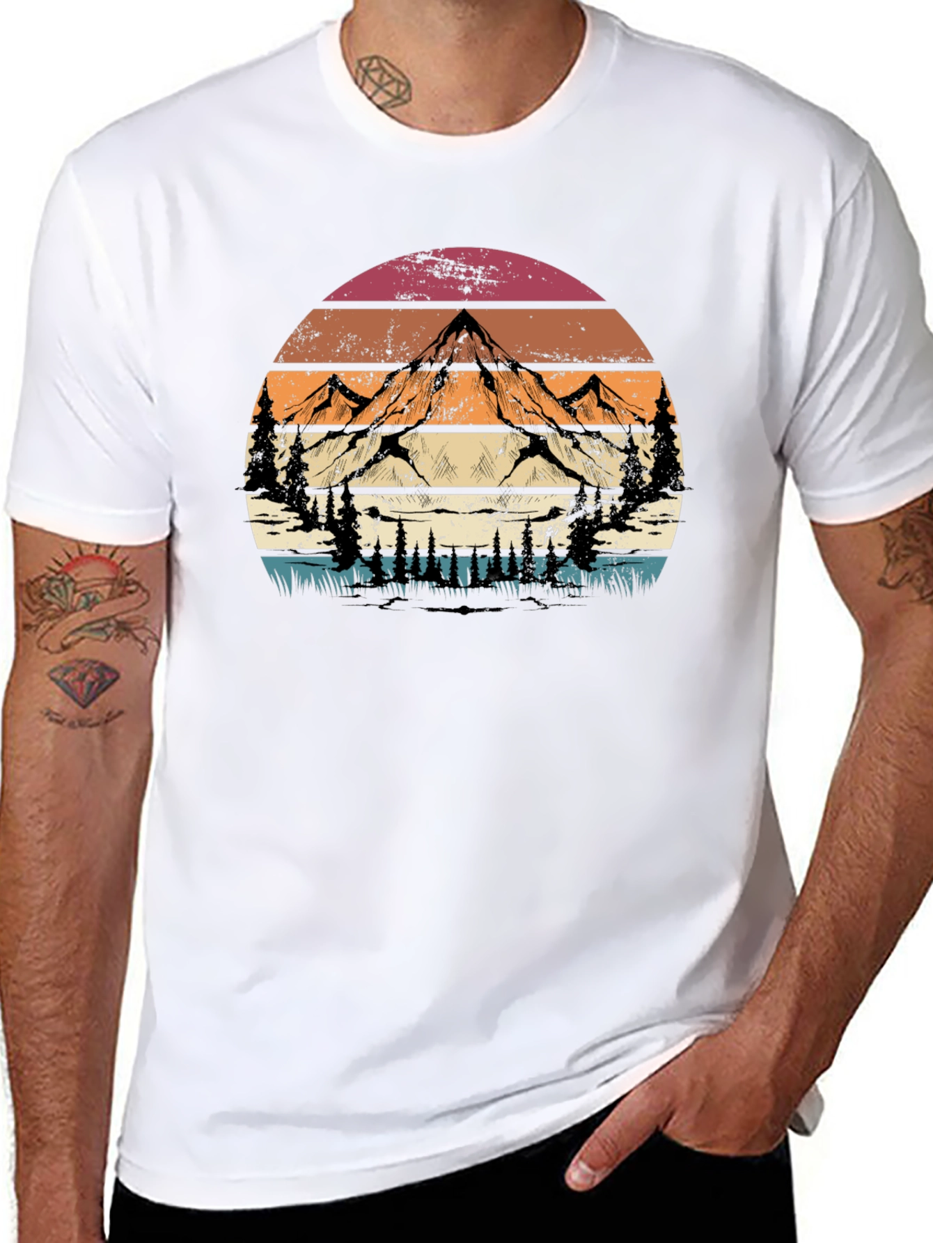 Retro Mountain Graphic Tee - Adventure Style