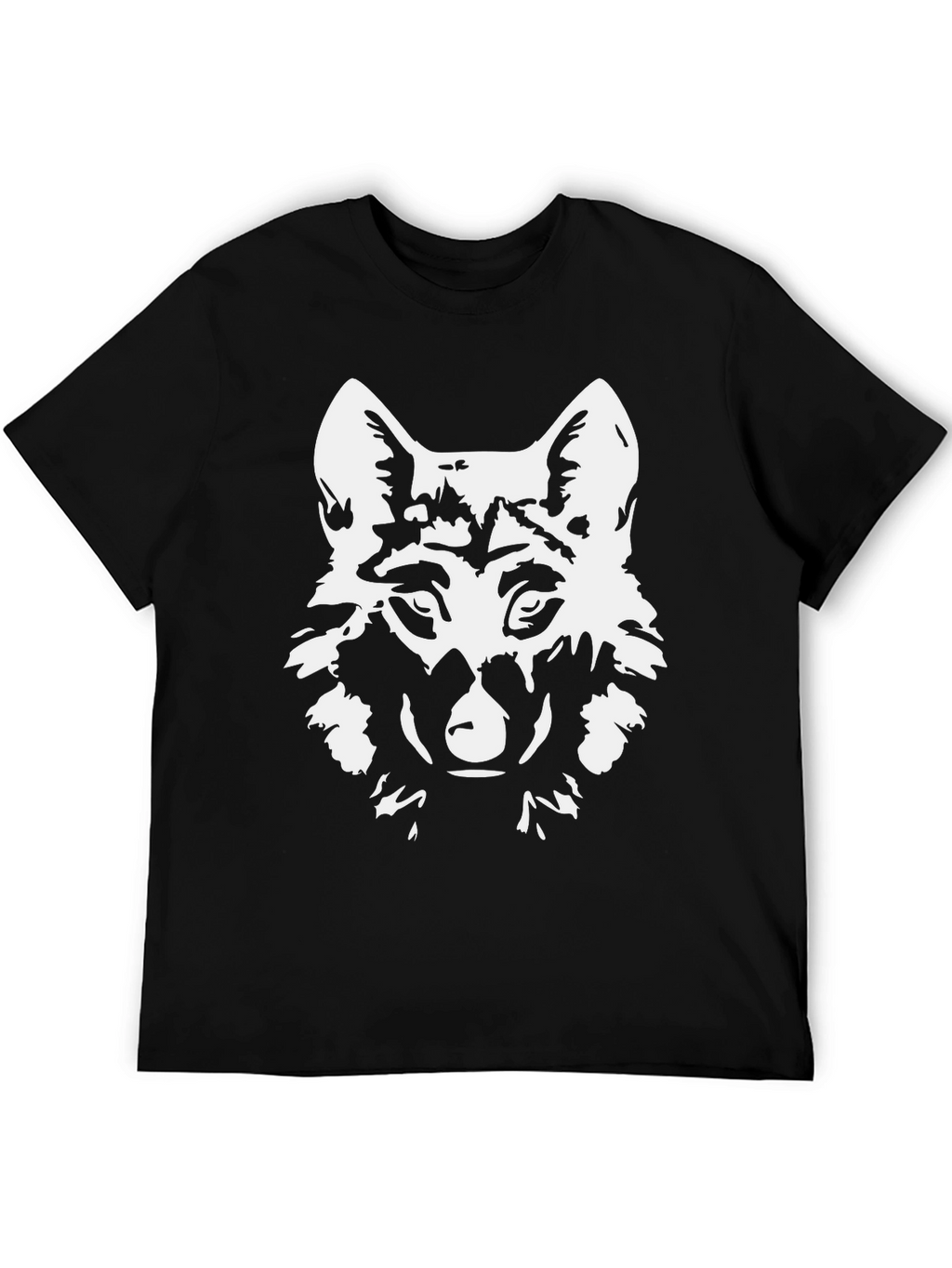 Mens Black Wolf Graphic T-Shirt