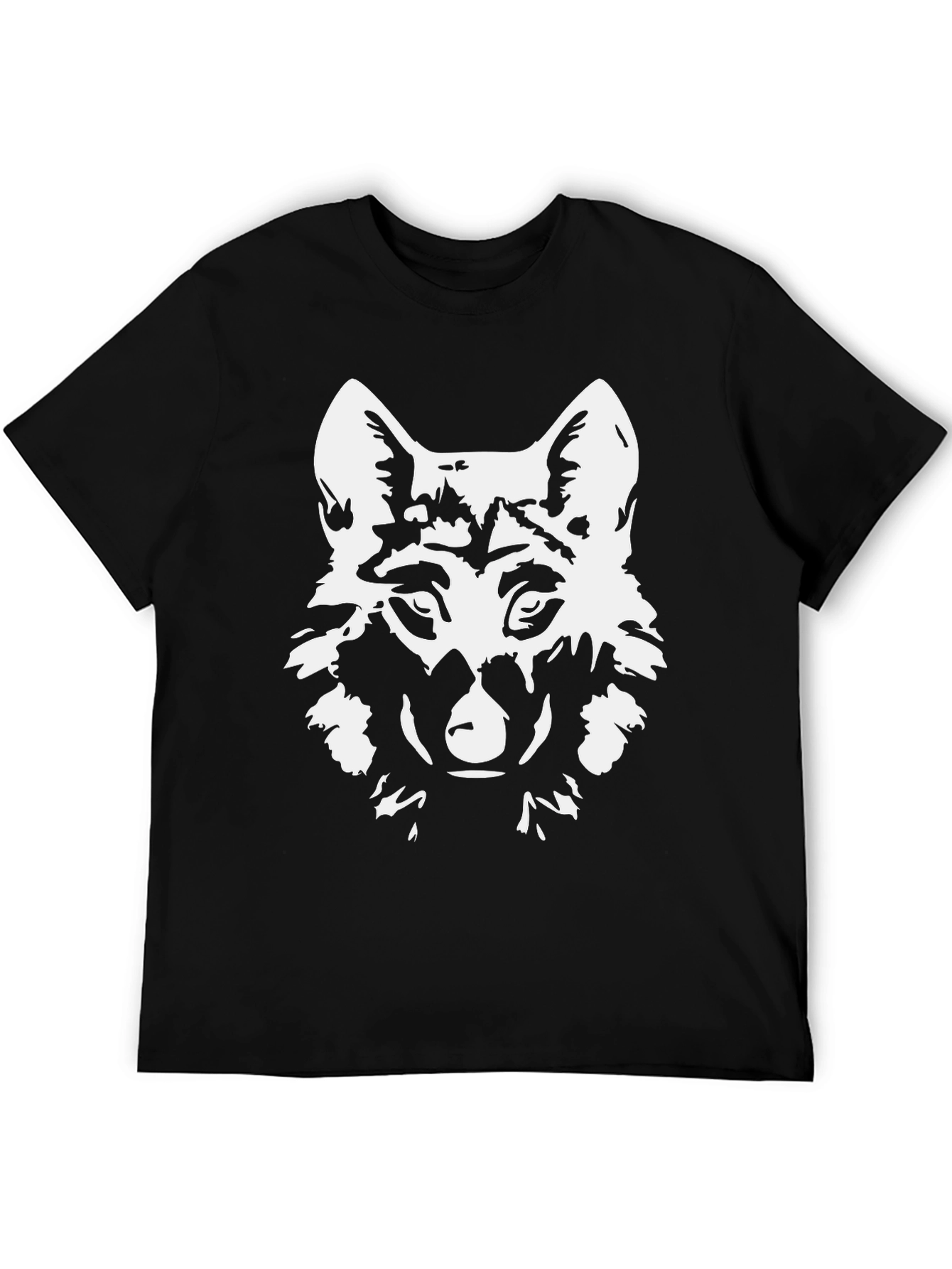 Mens Black Wolf Graphic T-Shirt