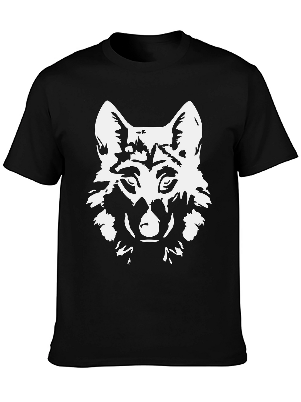 Mens Black Wolf Graphic T-Shirt