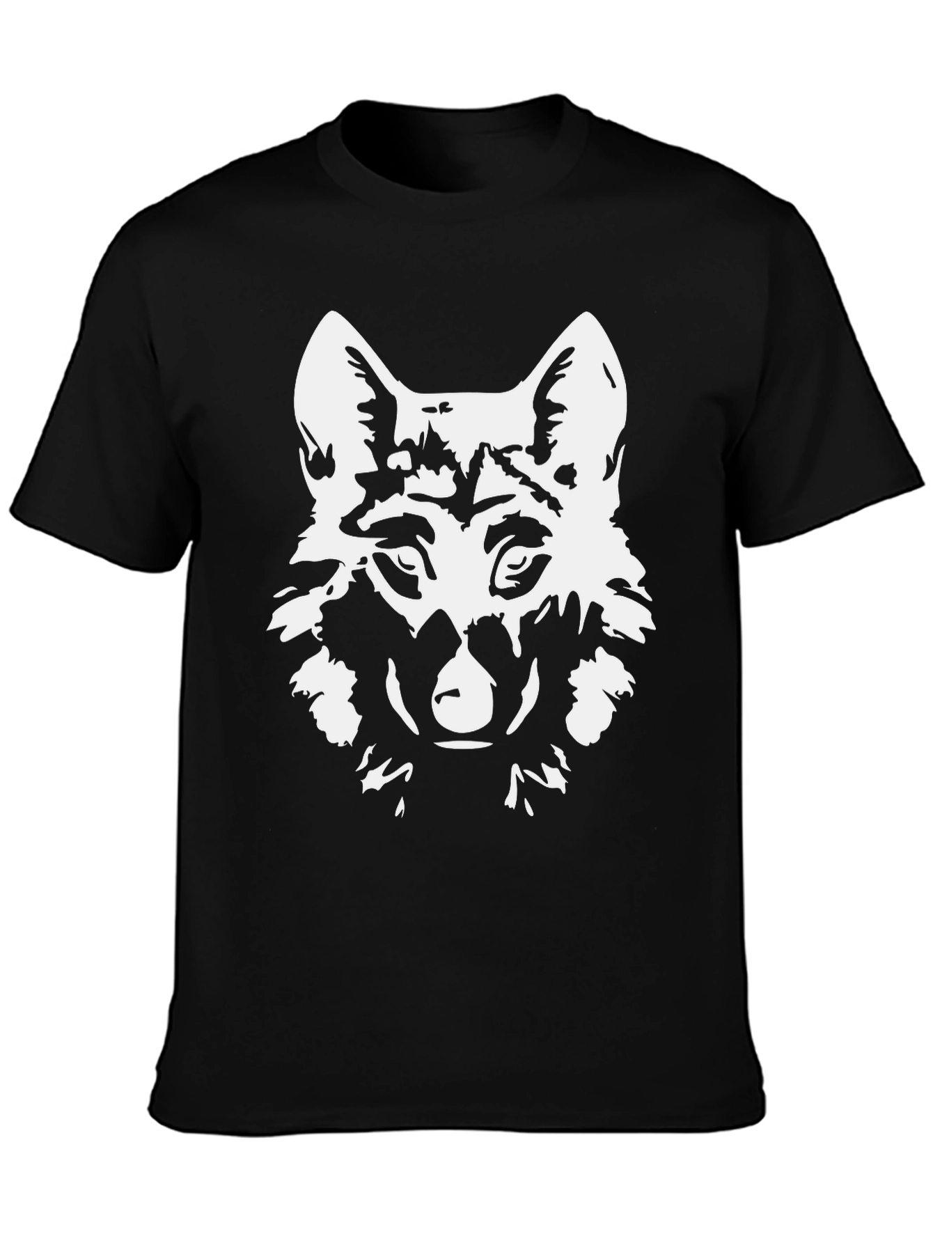 Mens Black Wolf Graphic T-Shirt