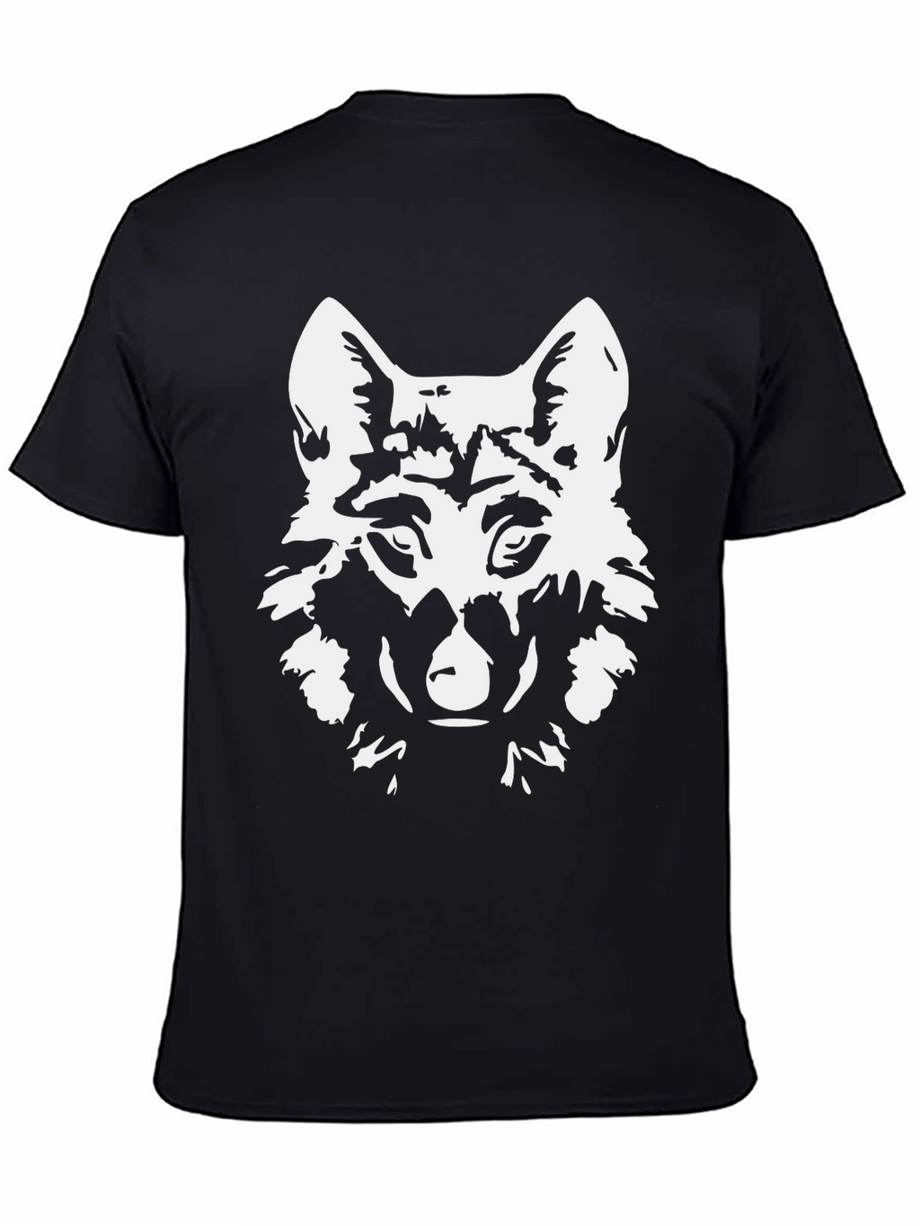 Mens Black Wolf Graphic T-Shirt
