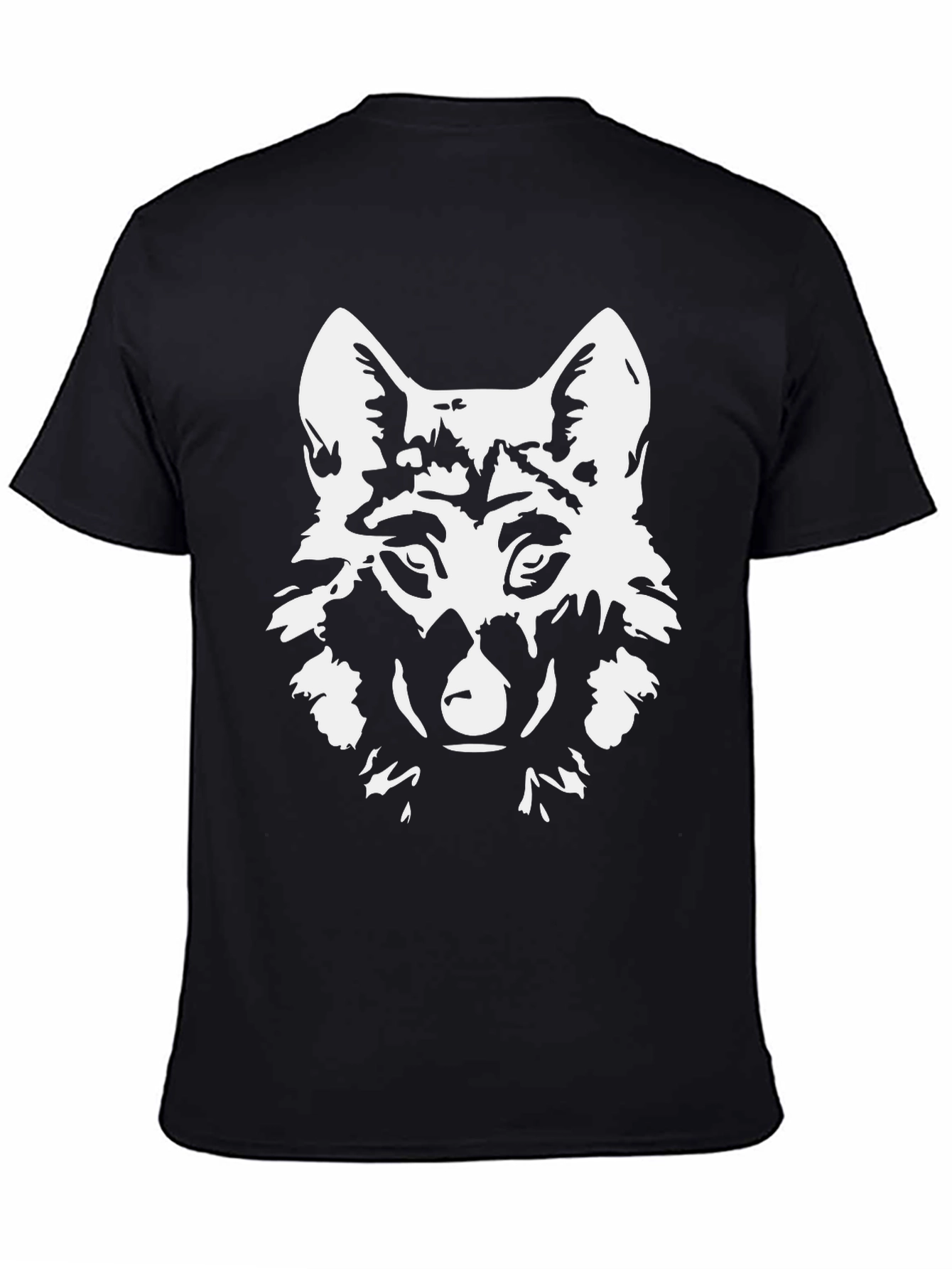 Mens Black Wolf Graphic T-Shirt