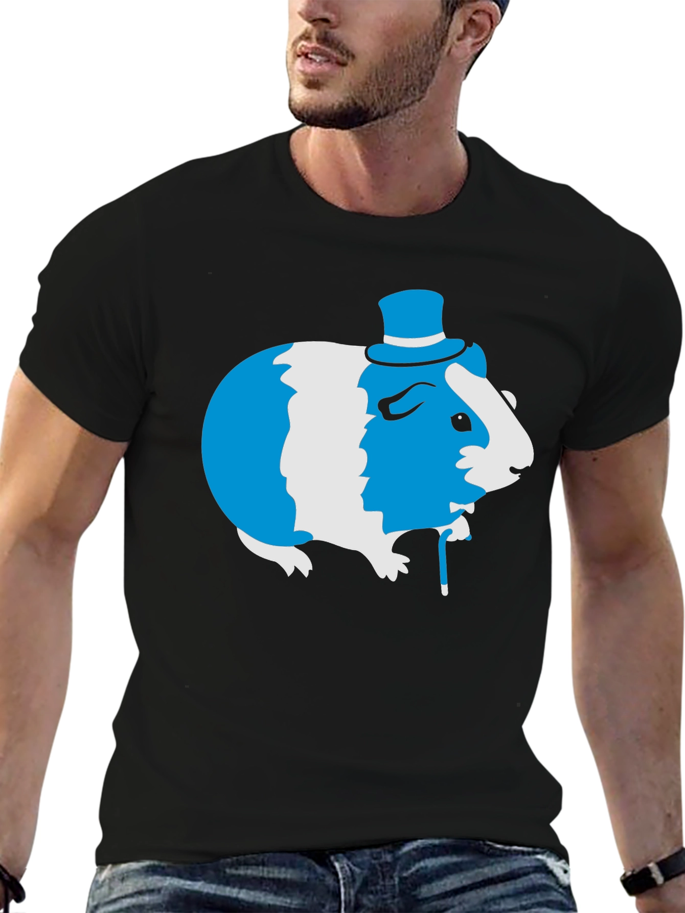 Guinea Pig Top Hat Tee - Unique Graphic T-Shirt